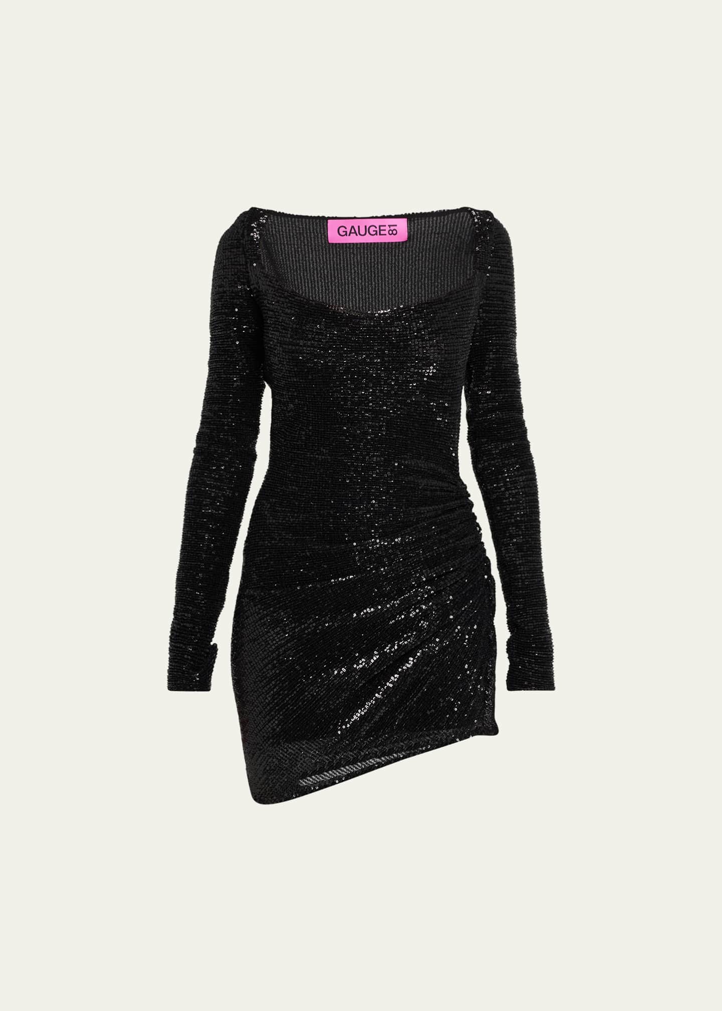 Gauge 81 Evry Sequined SquareNeck Mini Dress Bergdorf Goodman