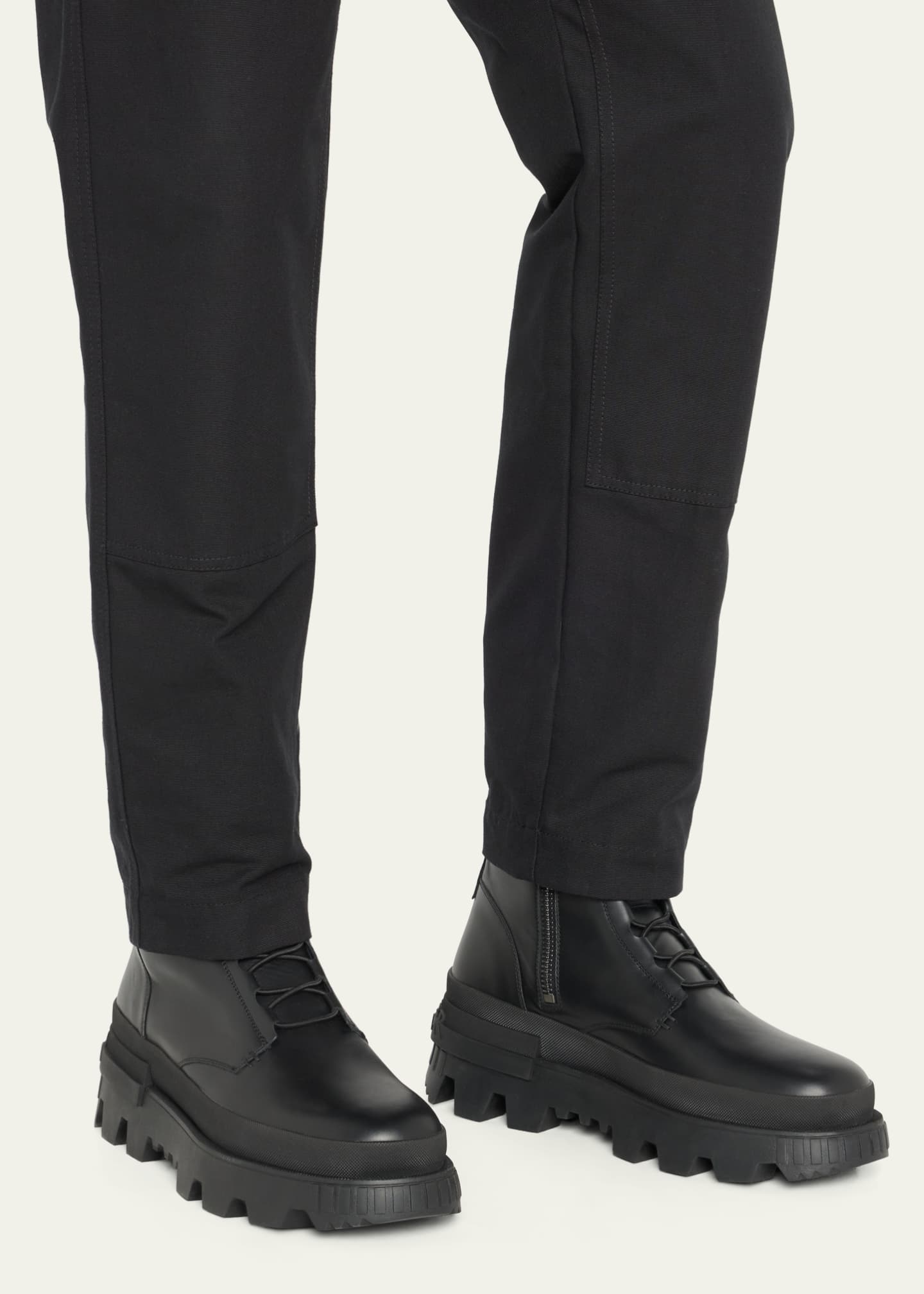 Moncler Men s Vail Leather Zip Ankle Boots Bergdorf Goodman