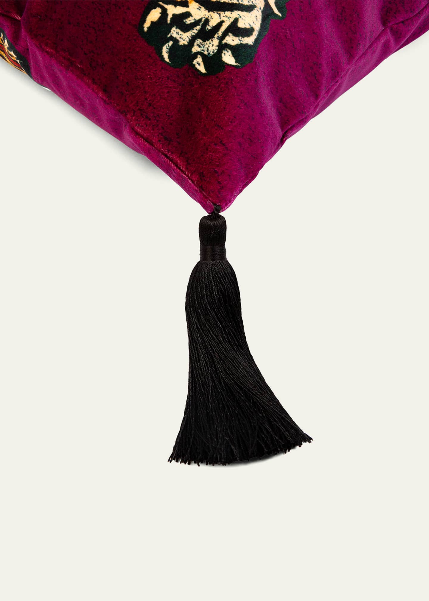 House of Hackney Saber Tasseled 18" Velvet Cushion, Almandine Bergdorf Goodman