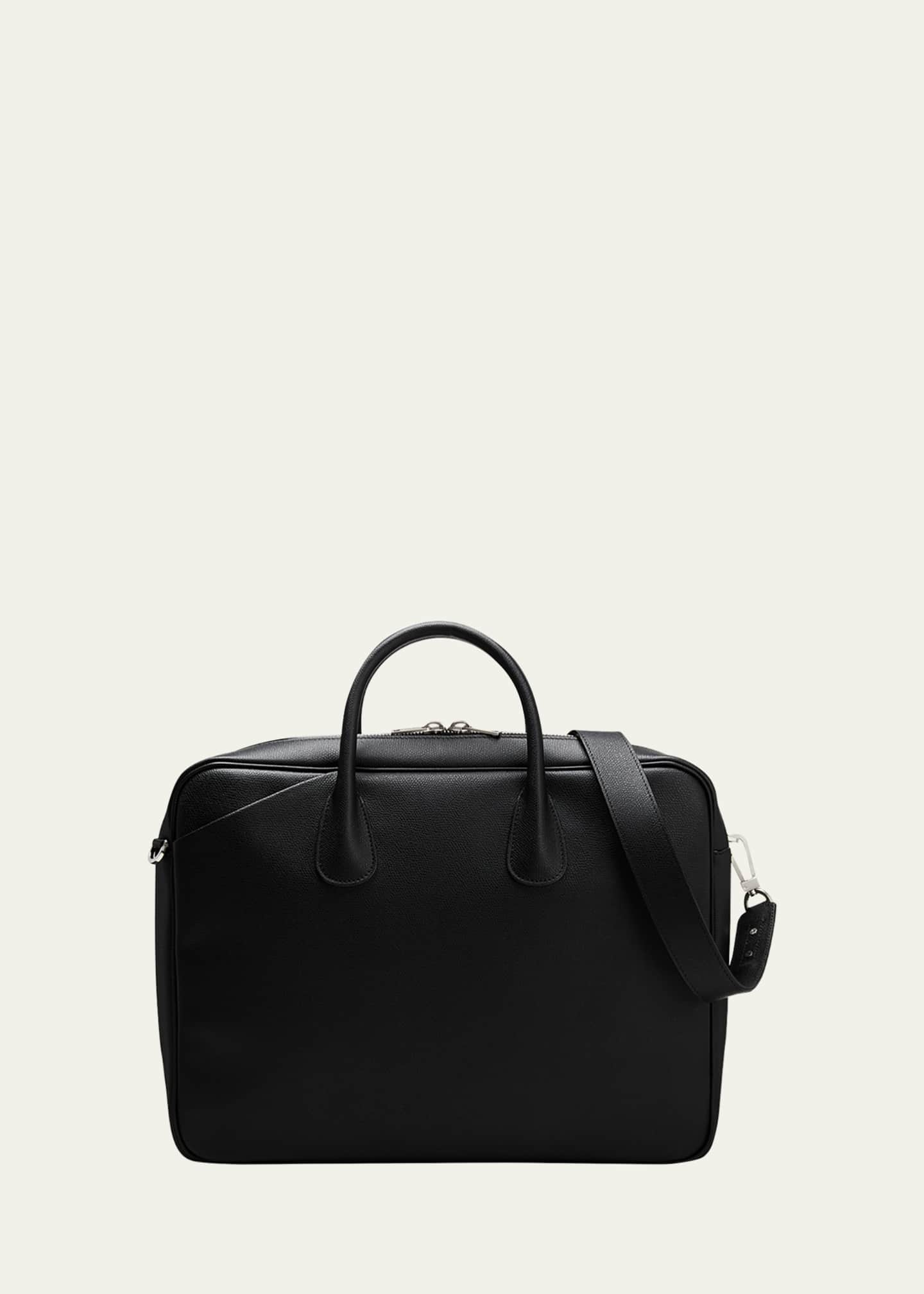 Valextra Men's My Logo Pebble Leather Briefcase - Bergdorf Goodman