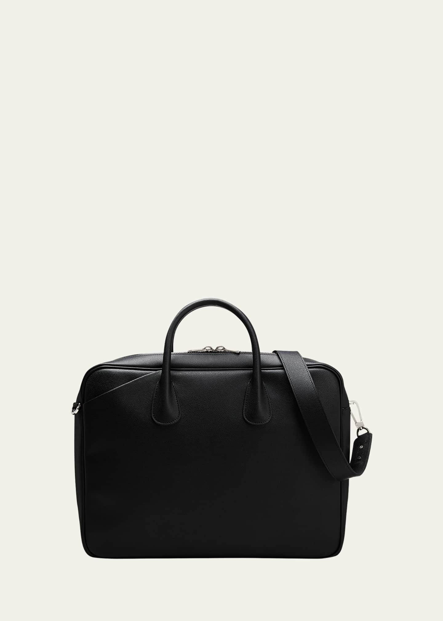 Valextra Men's My Logo Pebble Leather Briefcase Bergdorf Goodman