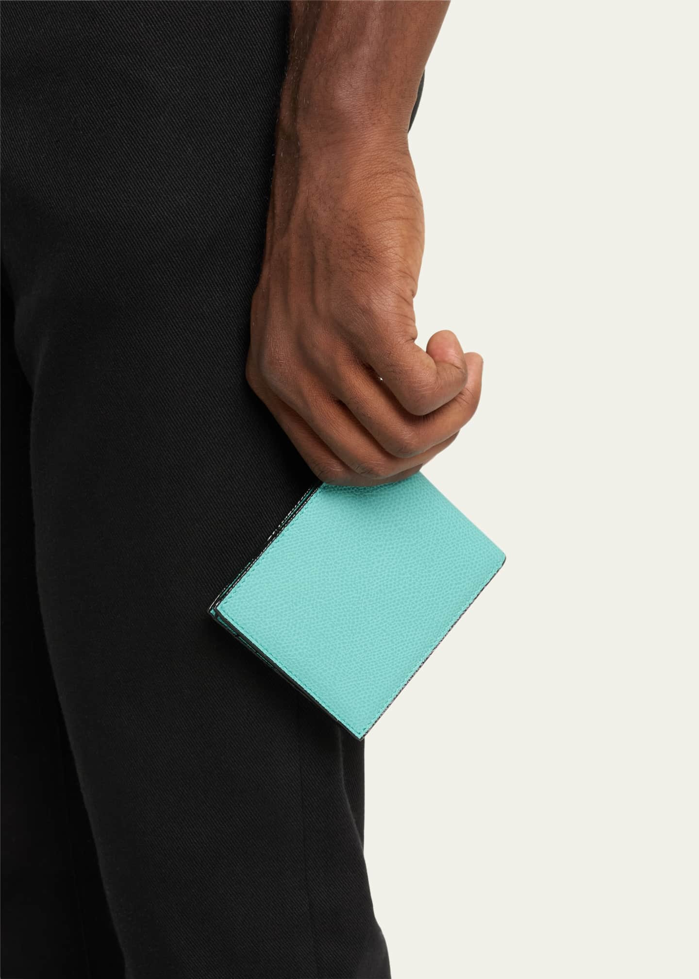 Valextra Men's Leather V-Cut Bifold Wallet Image 2 of 4