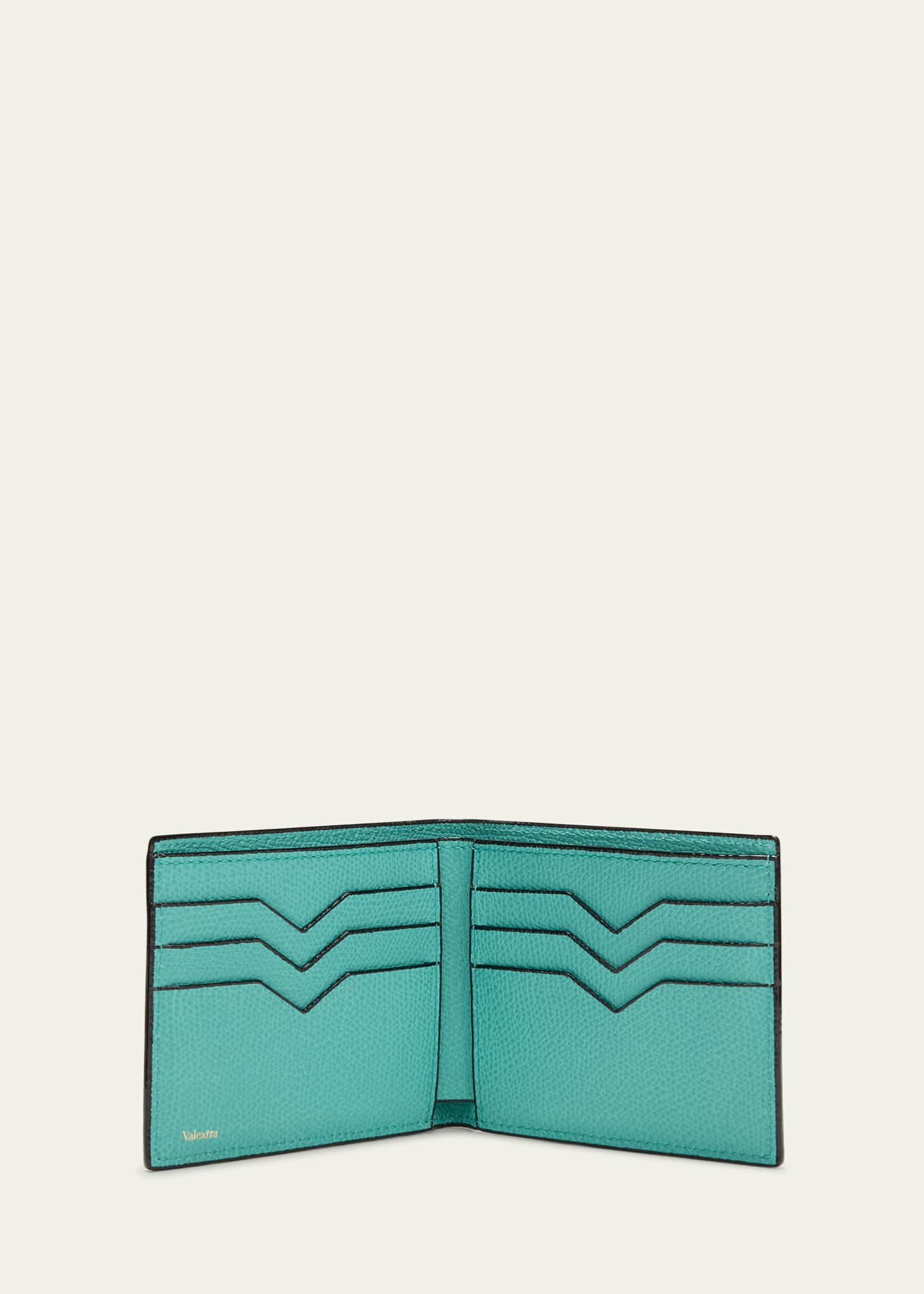 Valextra Men's Leather V-Cut Bifold Wallet Image 4 of 4