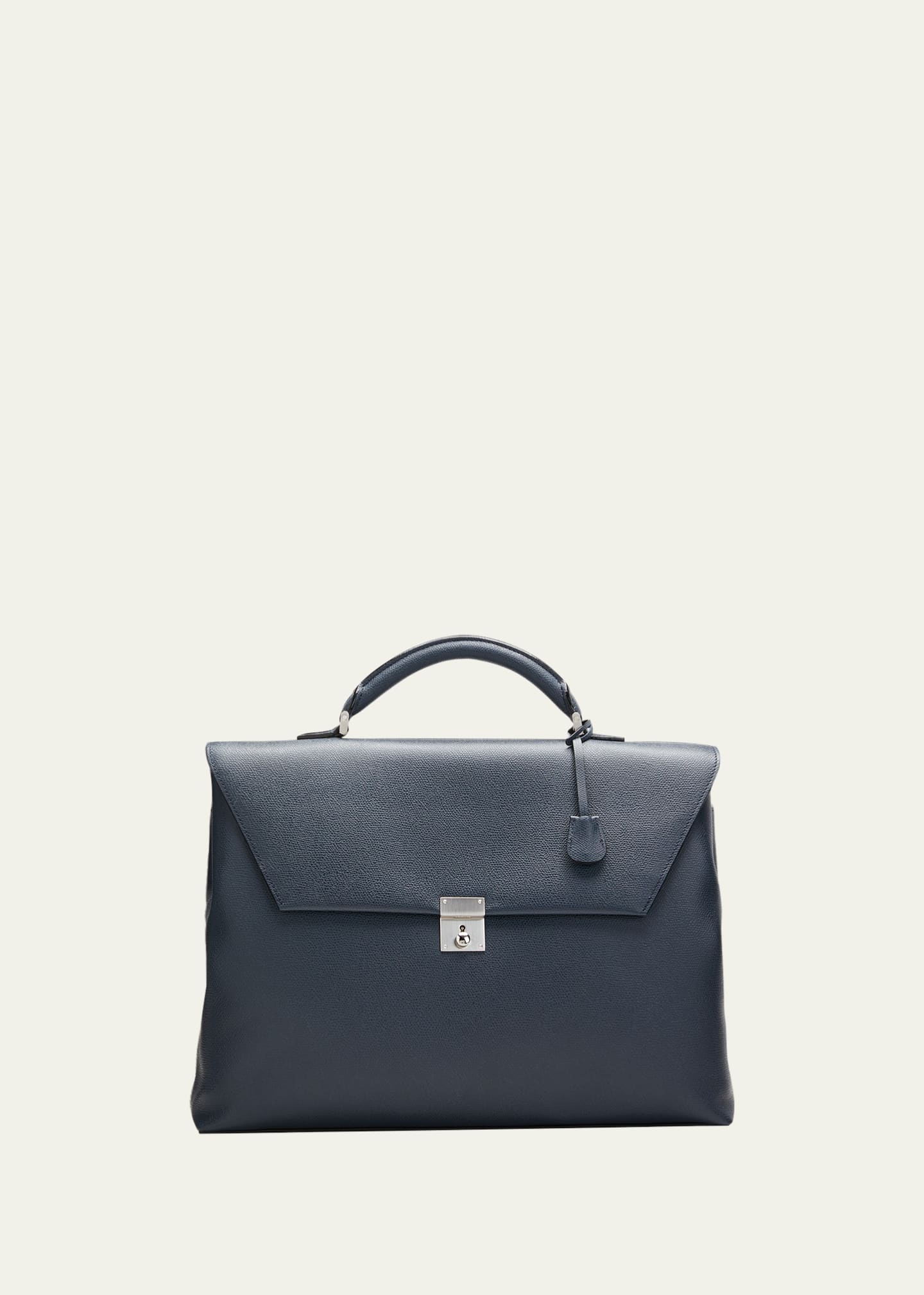 Valextra Men's Avietta Pebble Leather Briefcase Image 1 of 5