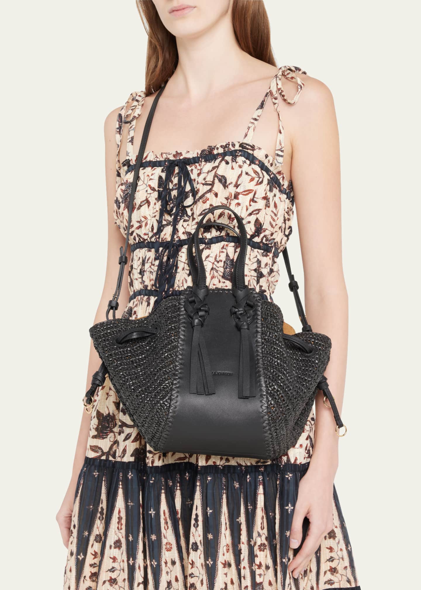 Ulla Johnson Gio Woven Drawstring Crossbody Bag Bergdorf Goodman