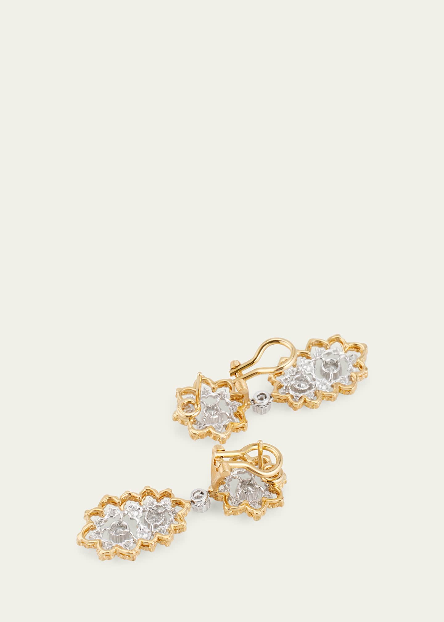 Buccellati 18K Yellow and White Gold Diamond Rombi Earrings Image 4 of 4