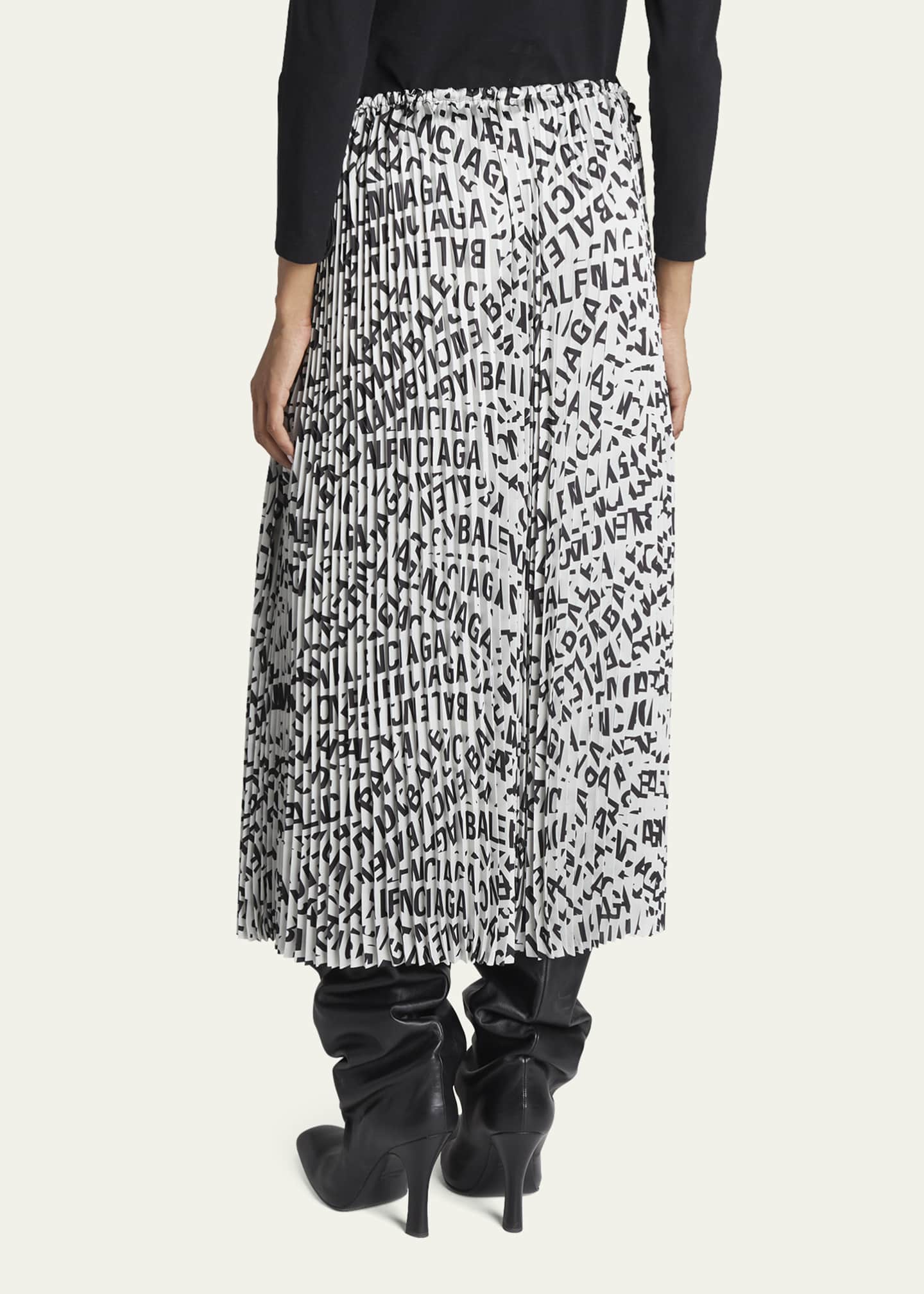 Balenciaga Strips Print Pleated Skirt - Bergdorf