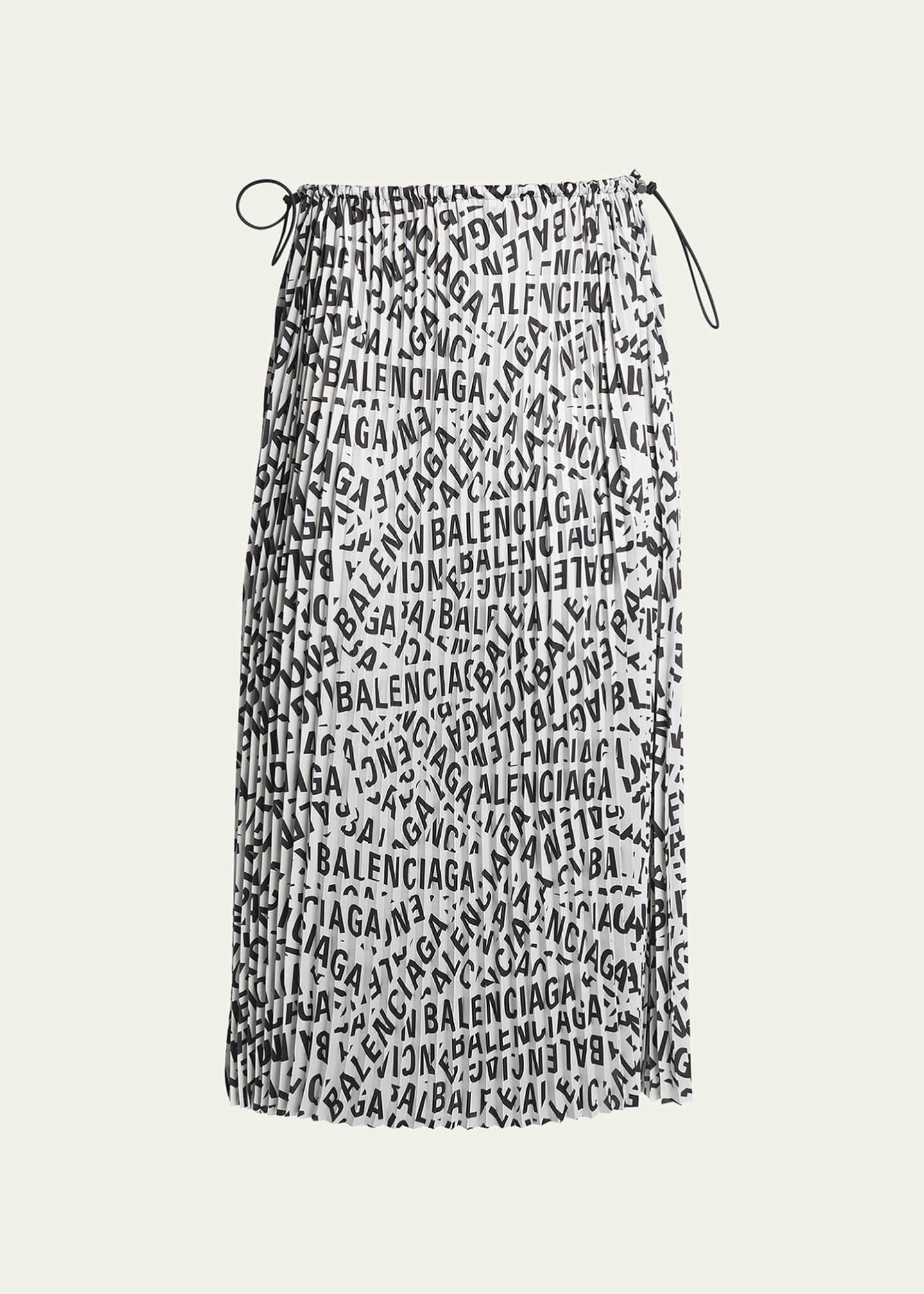 Balenciaga Strips Print Pleated Skirt - Bergdorf