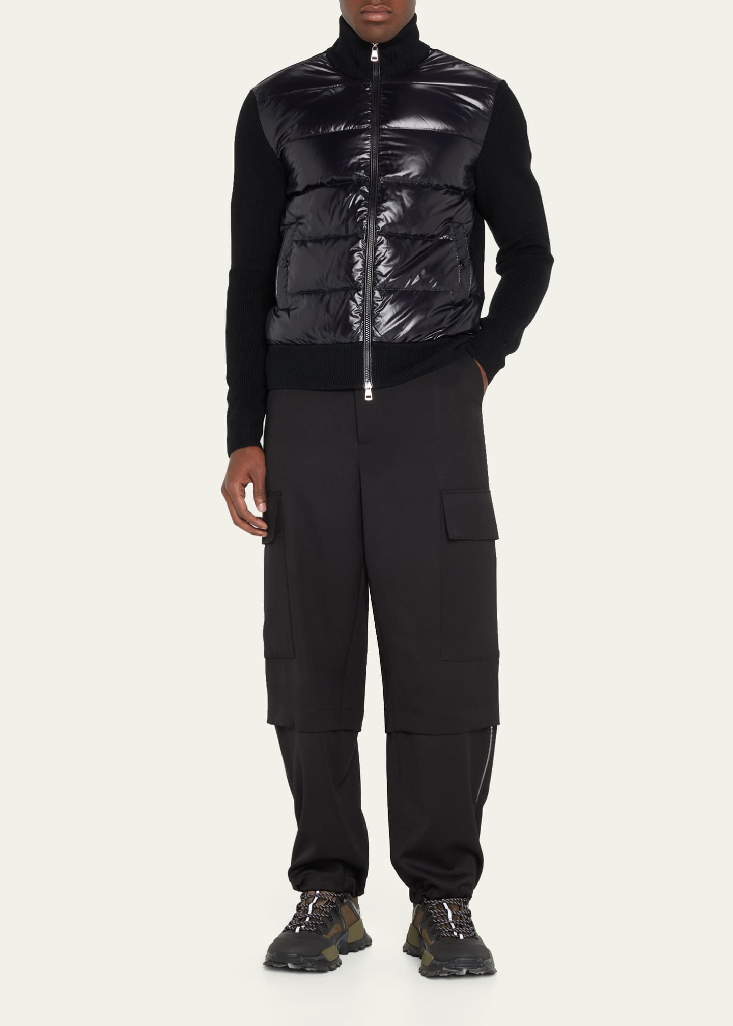 Moncler Men s Geometric Down Knit Sweater