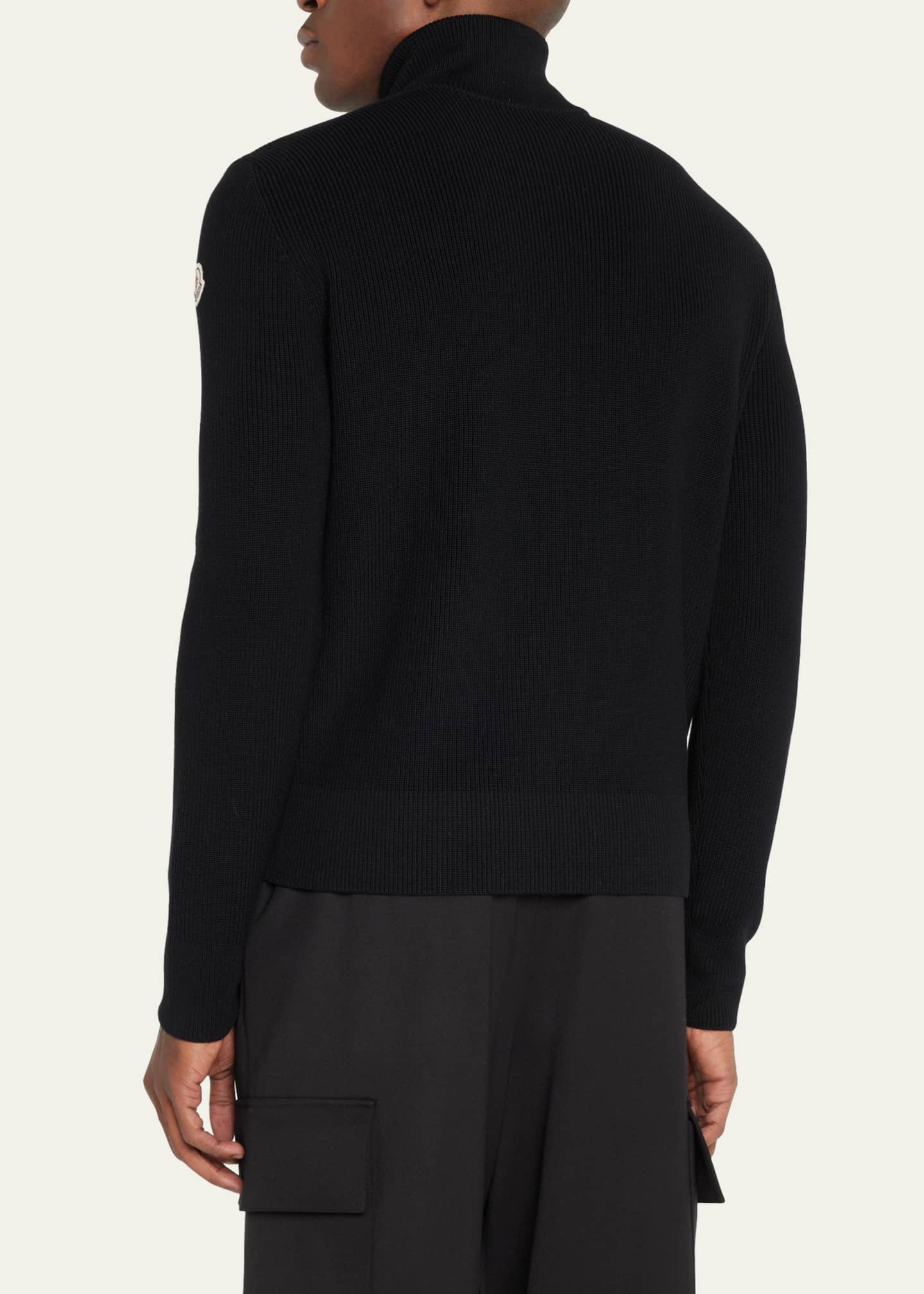 Moncler Men's Geometric Down Knit Sweater - Bergdorf Goodman