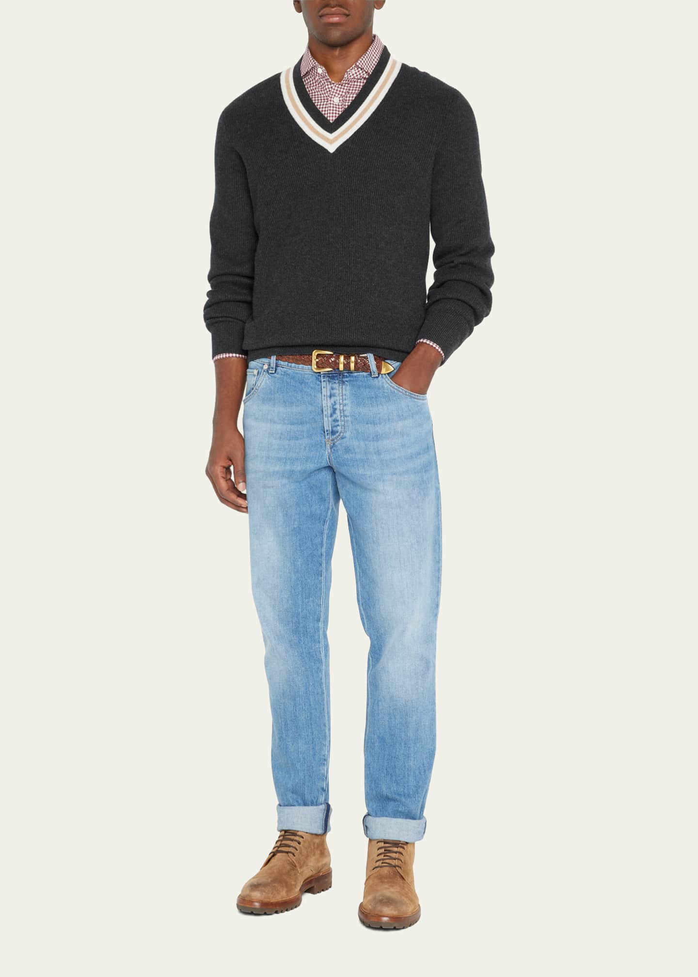 Men's v neck varsity sweater clearance