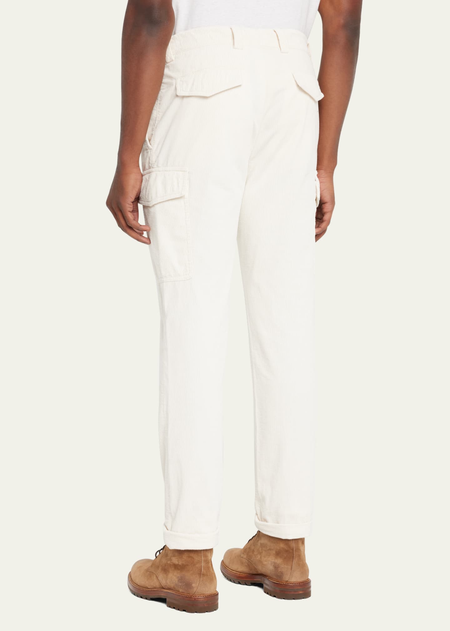 Brunello Cucinelli Men's Corduroy Cargo Pants