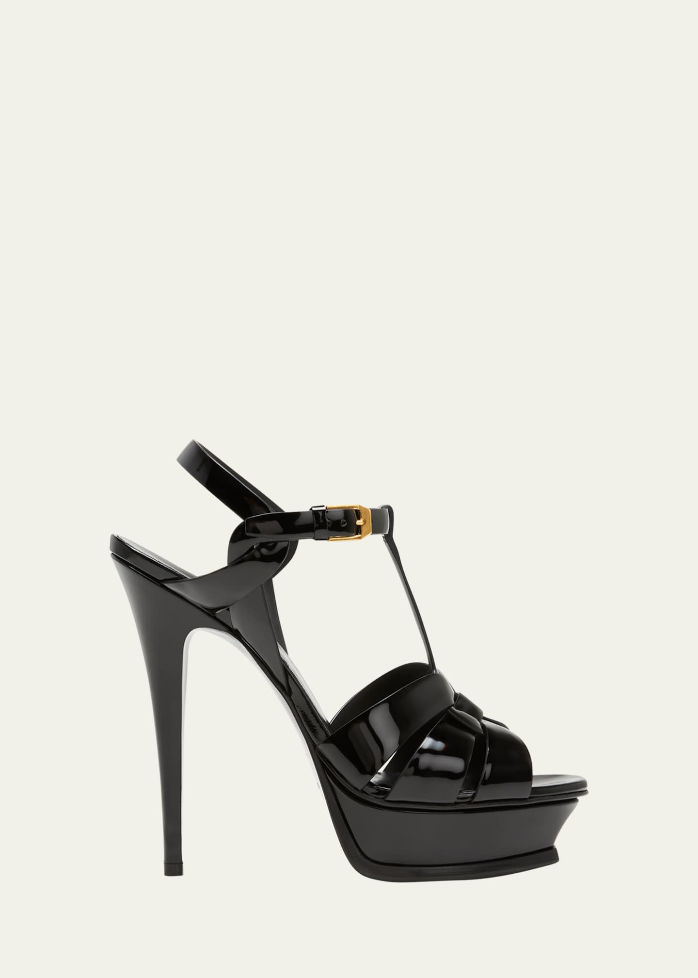 Saint Laurent Tribute Patent T Strap Platform Sandals Bergdorf Goodman