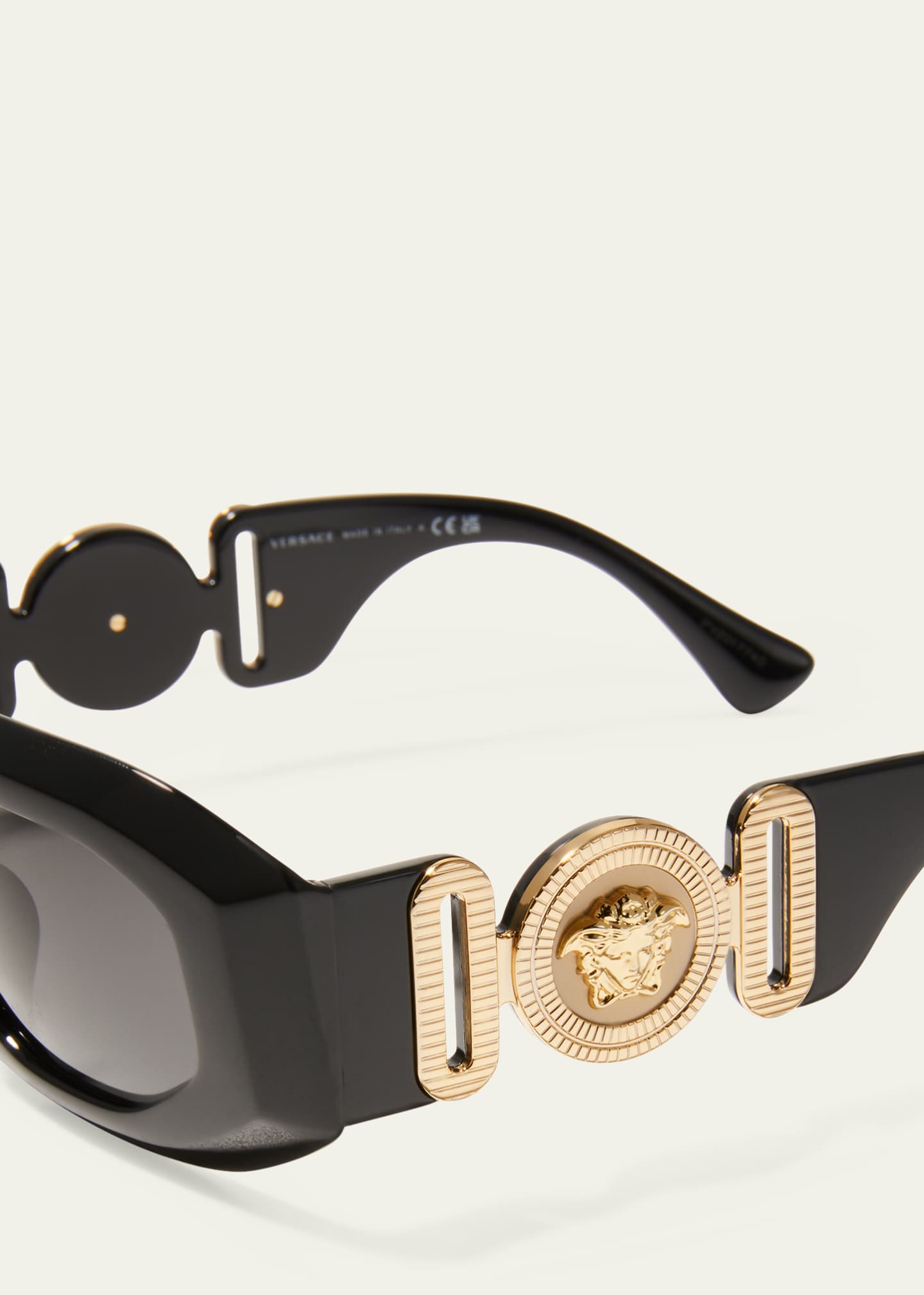 Versace Medusa Oval Plastic Sunglasses