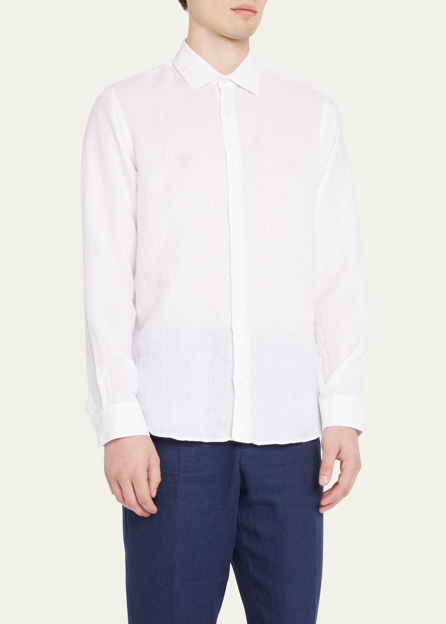 Orlebar Brown Men's Giles Linen Sport Shirt Image 4 of 5