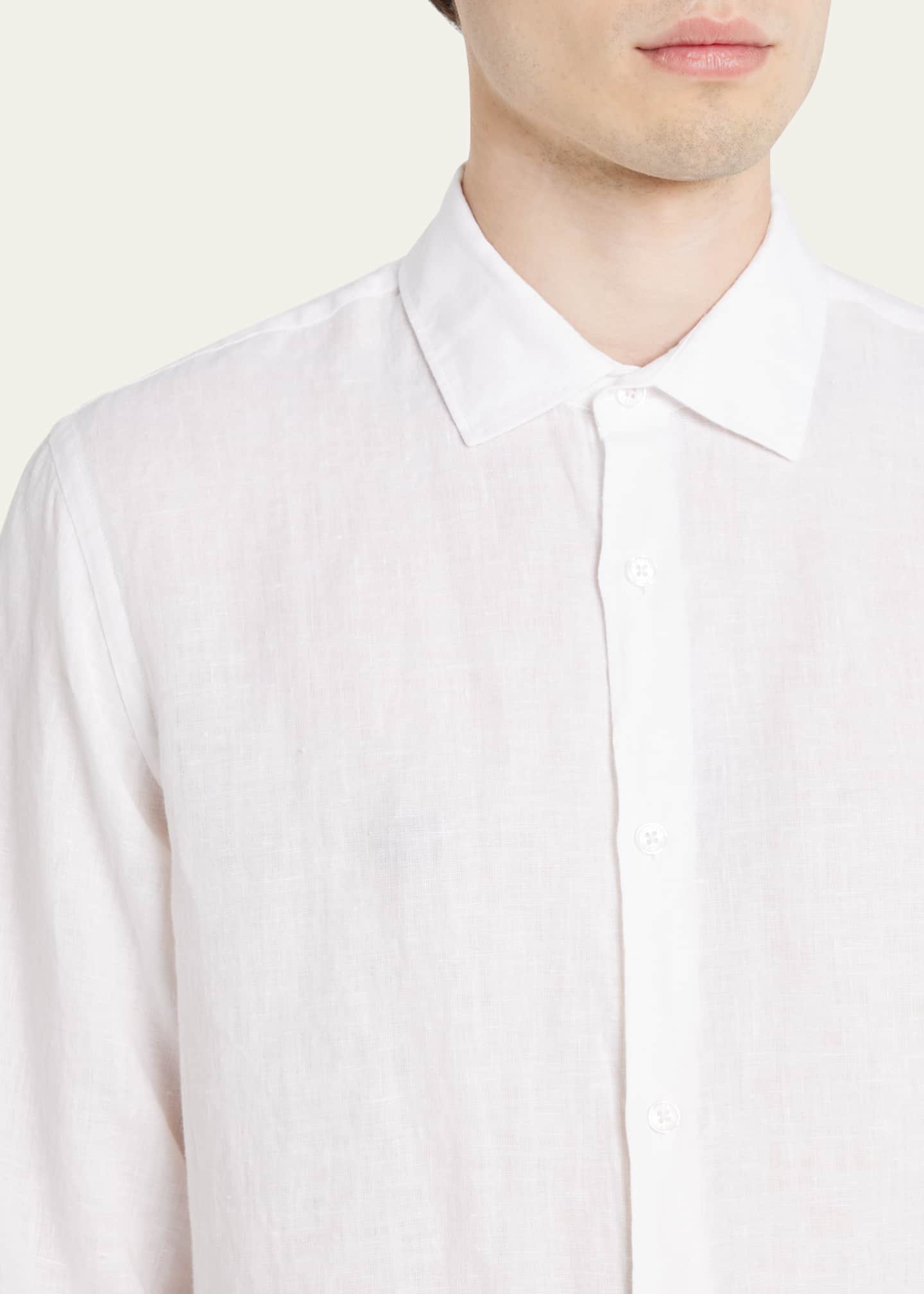 Orlebar Brown Men's Giles Linen Sport Shirt Image 5 of 5