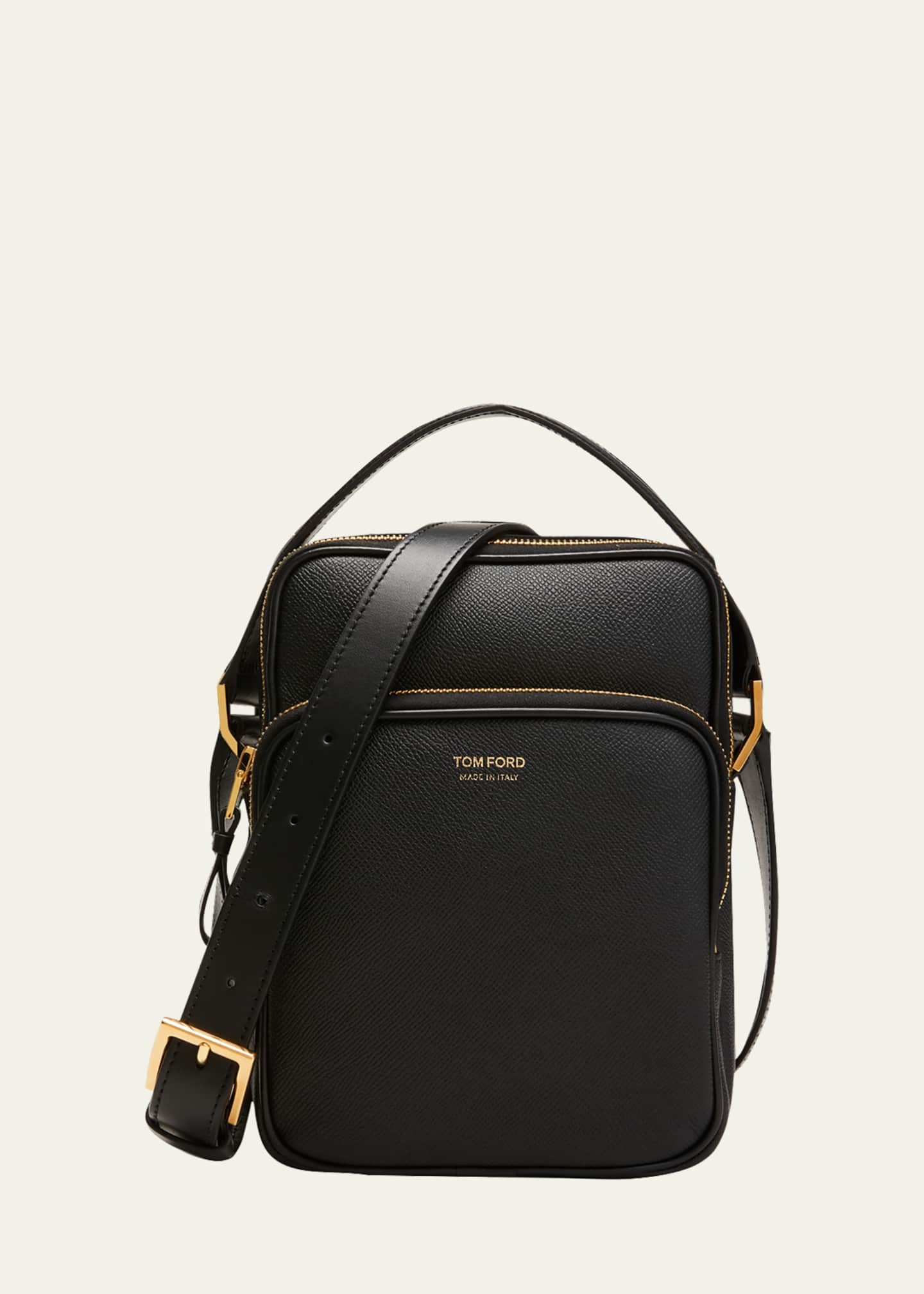 TOM FORD Men's Leather Double Zip Messenger Bag - Bergdorf Goodman