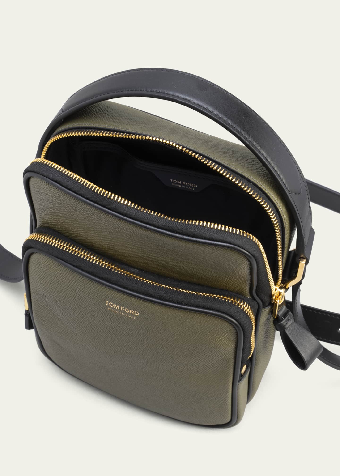 TOM FORD Men's Leather Double Zip Messenger Bag - Bergdorf Goodman