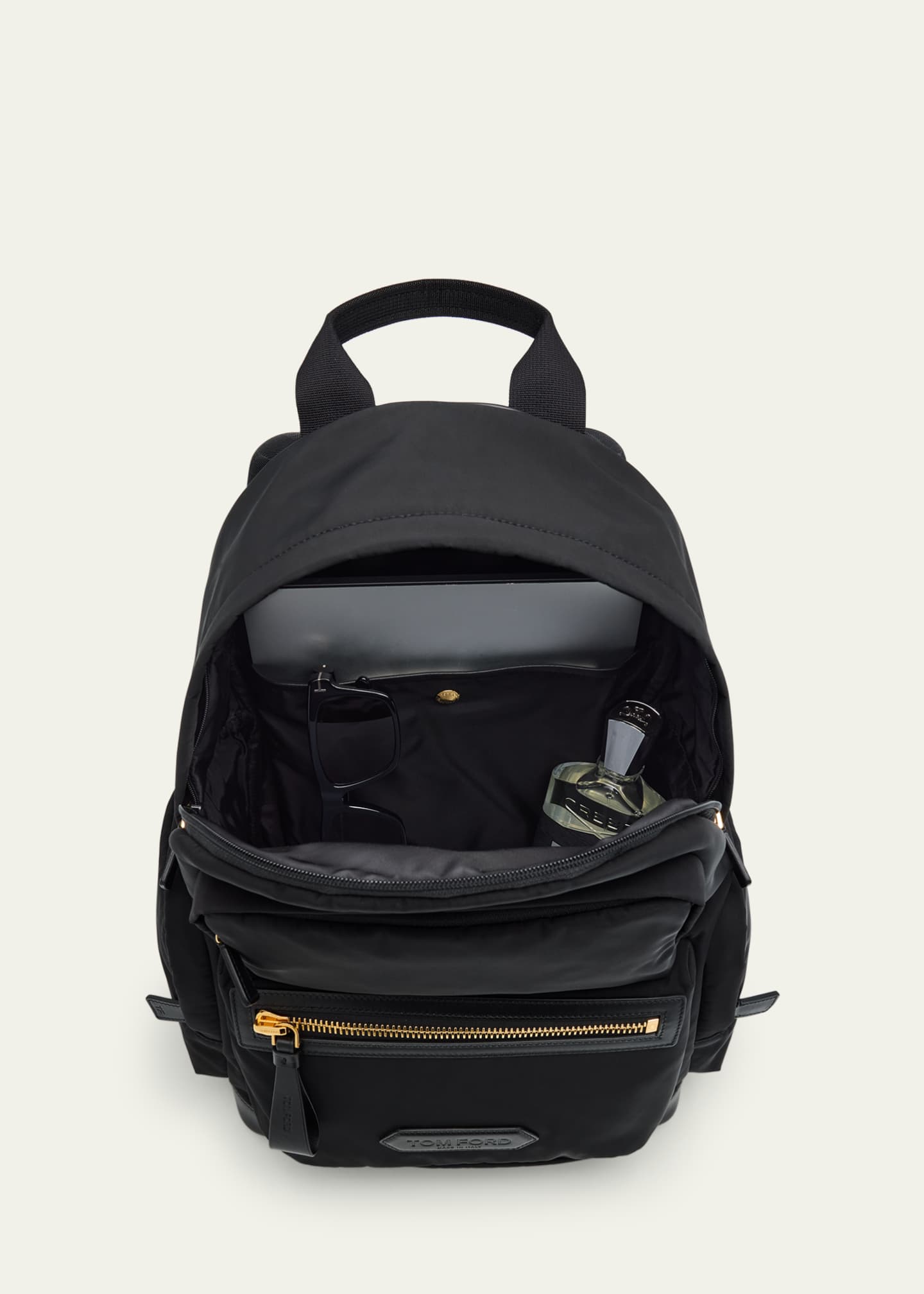TOM FORD Men's Leather-Trim Recycled Nylon Backpack - Bergdorf Goodman