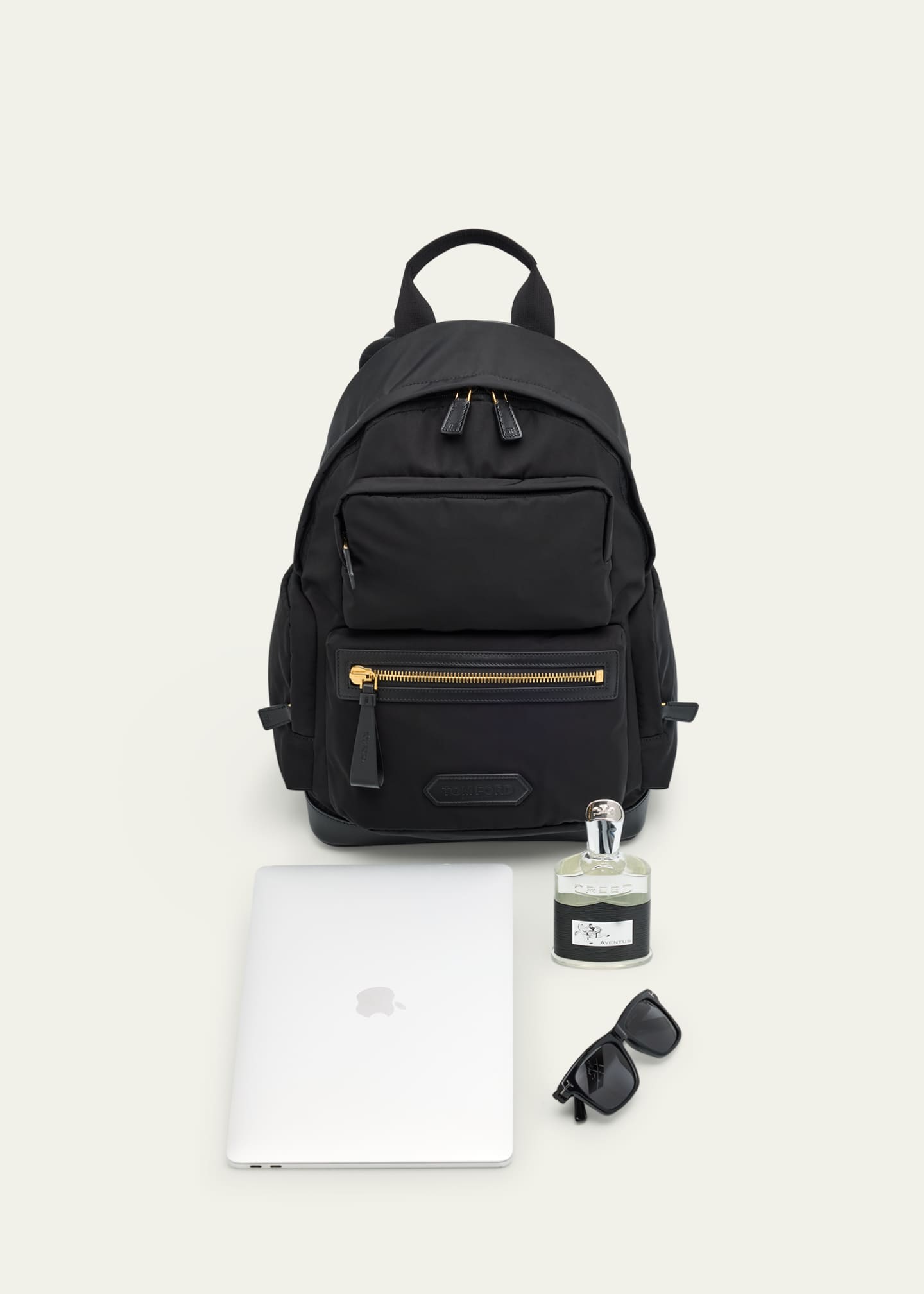 TOM FORD Men's Leather-Trim Recycled Nylon Backpack - Bergdorf Goodman
