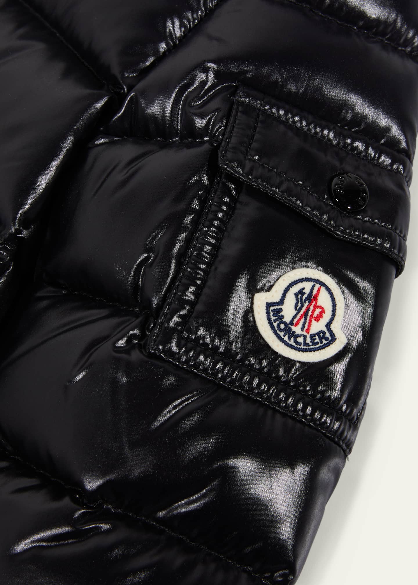 Moncler Girl's Bady Quilted Logo Jacket, Size 4-6 Image 3 of 3