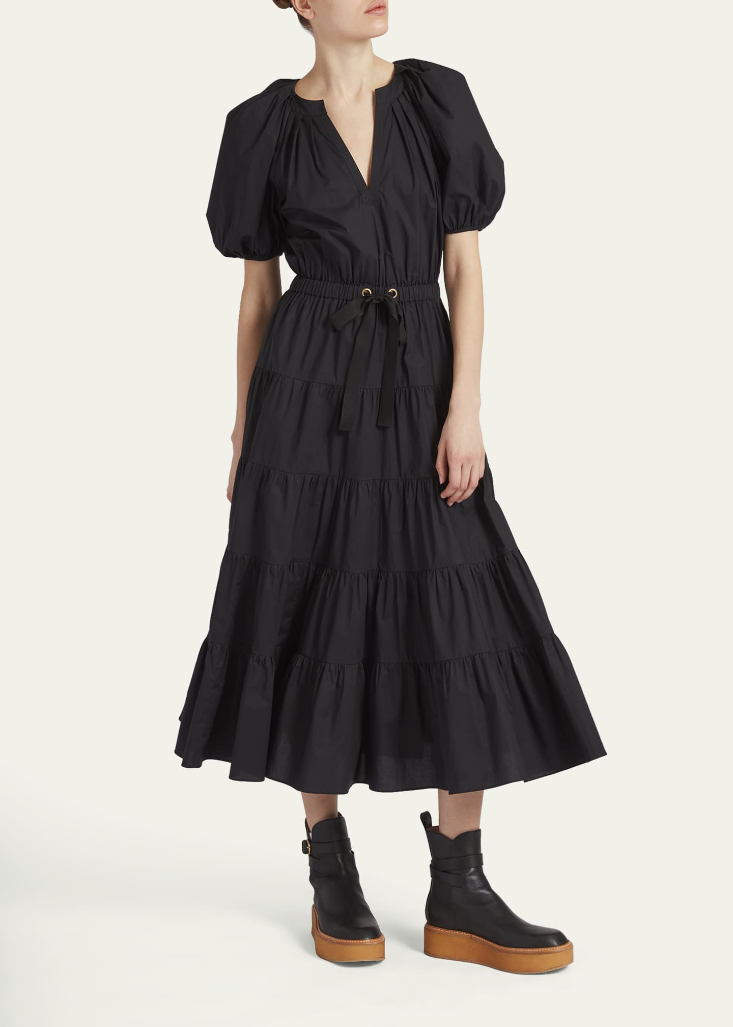 midi cotton dress with pockets