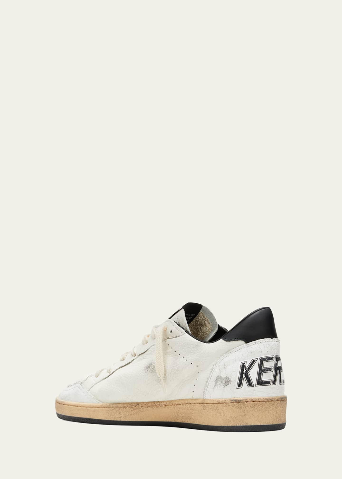 Golden Goose Men's Ball Star Distressed Leather Low-Top Sneakers Image 4 of 7