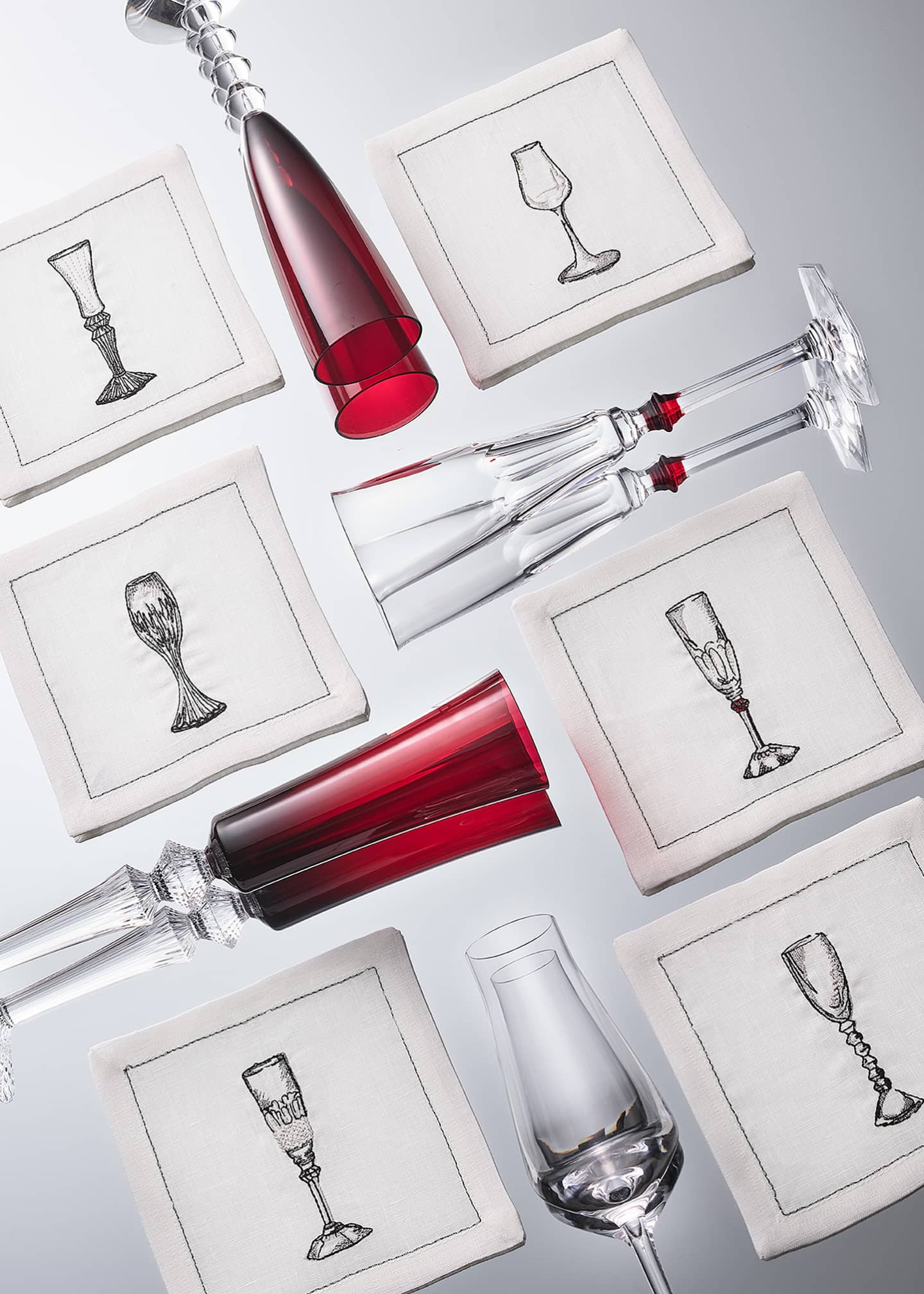 Baccarat x Kim Seybert Bubbles Cocktail Napkins, Set of 6 Bergdorf Goodman