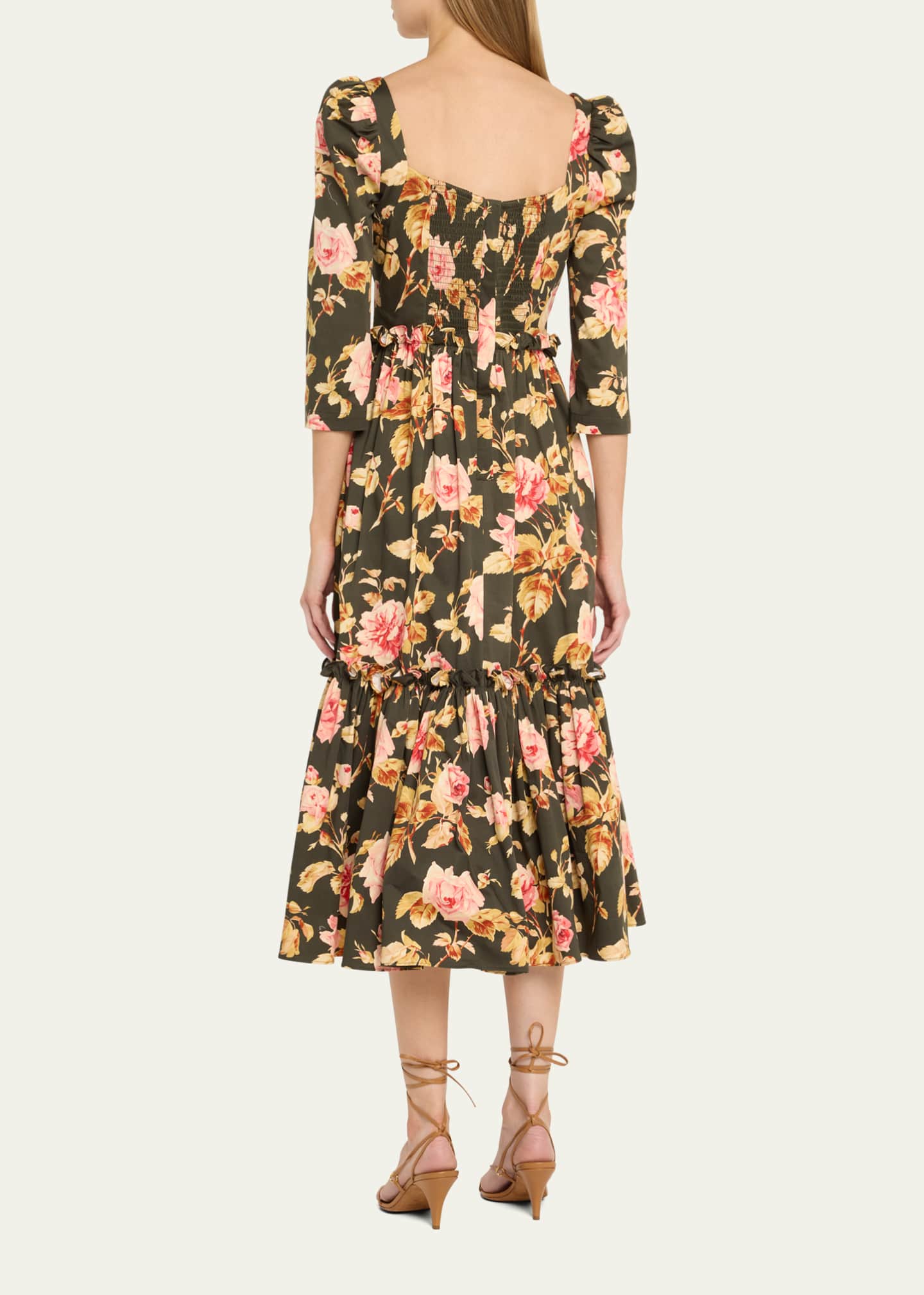 Cara Cara Blue Hill Printed Cotton Sateen Midi Dress - Bergdorf Goodman