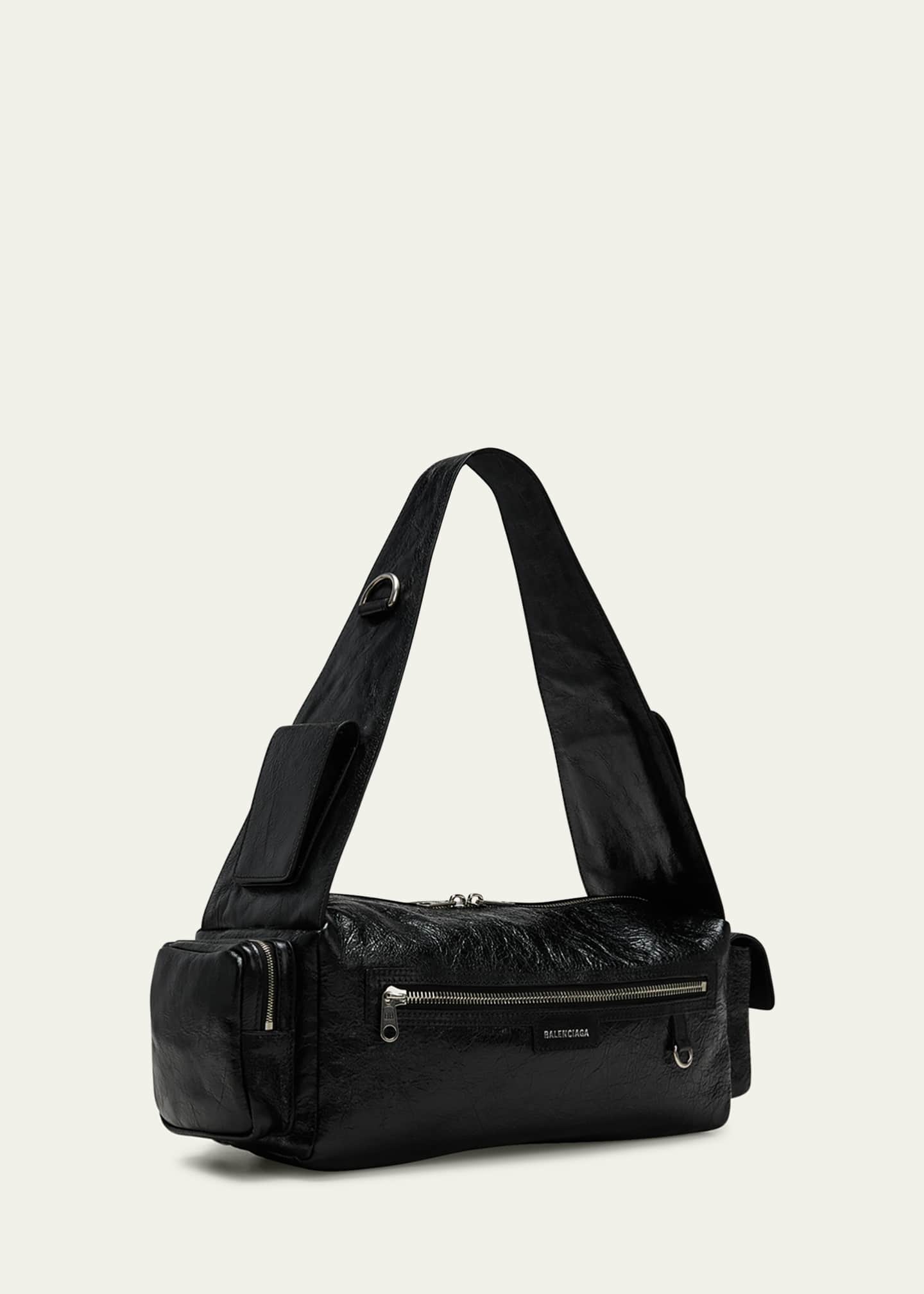 Balenciaga Men's Superbusy Leather Multi-Pocket Sling Bag, Small