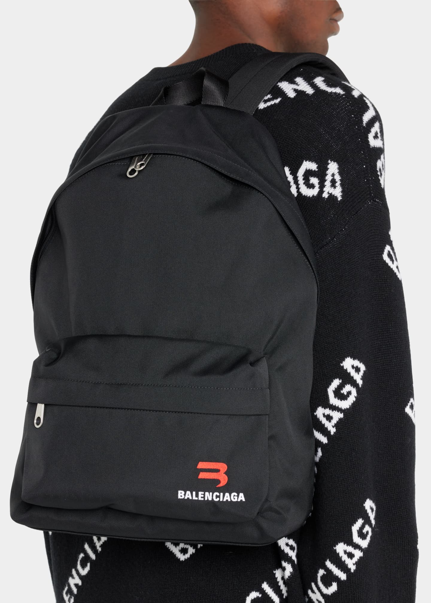 Balenciaga Men's Explorer Embroidered Backpack Bergdorf Goodman