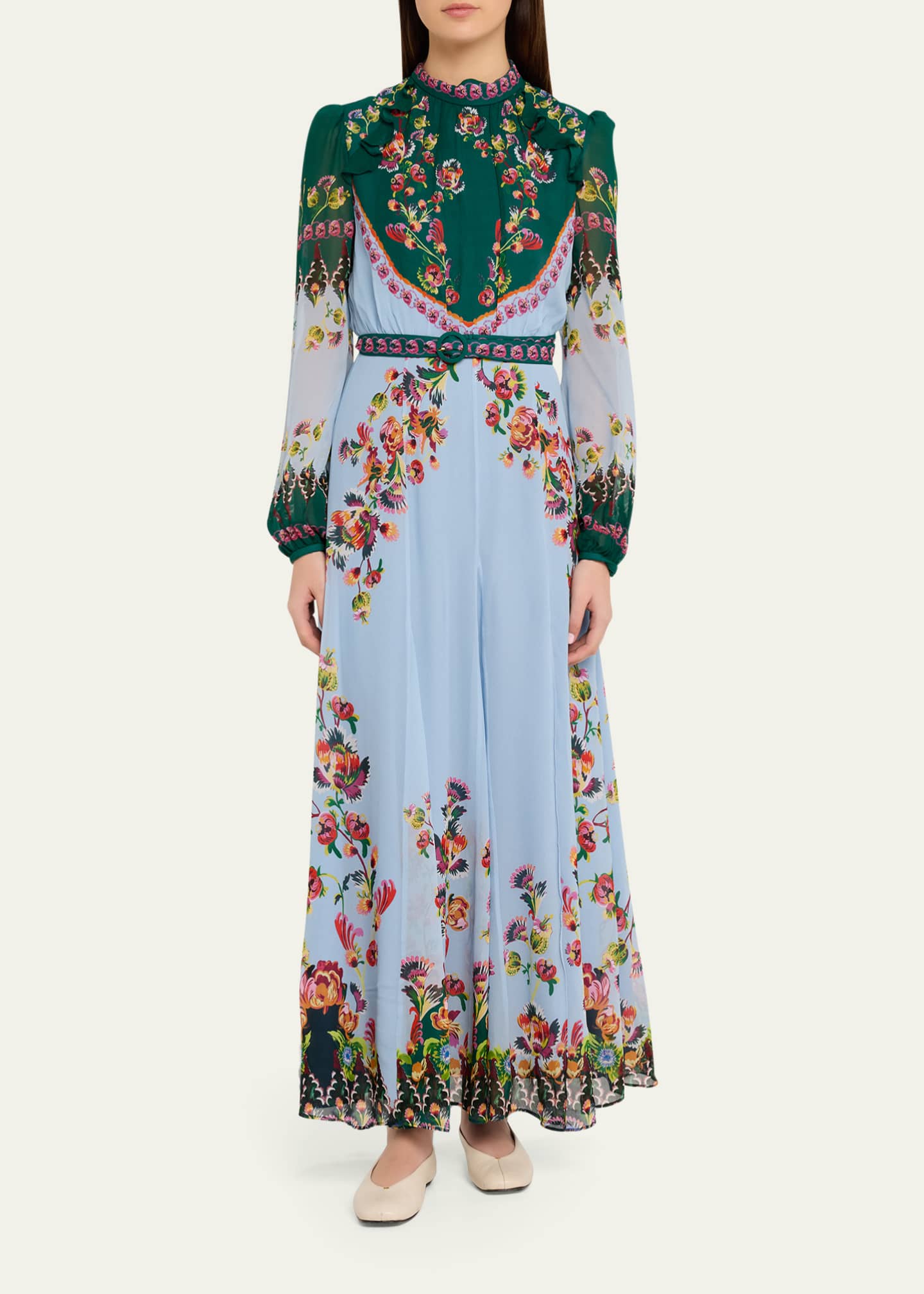 saloni jacqui-b belted floral silk midi dress Saloni Jacqui-B Belted Floral Silk Midi Dress, Cornice Bloom, Women's, 0, Cocktail & Party Wedding Guest Dresses Satin & Silk Dresses