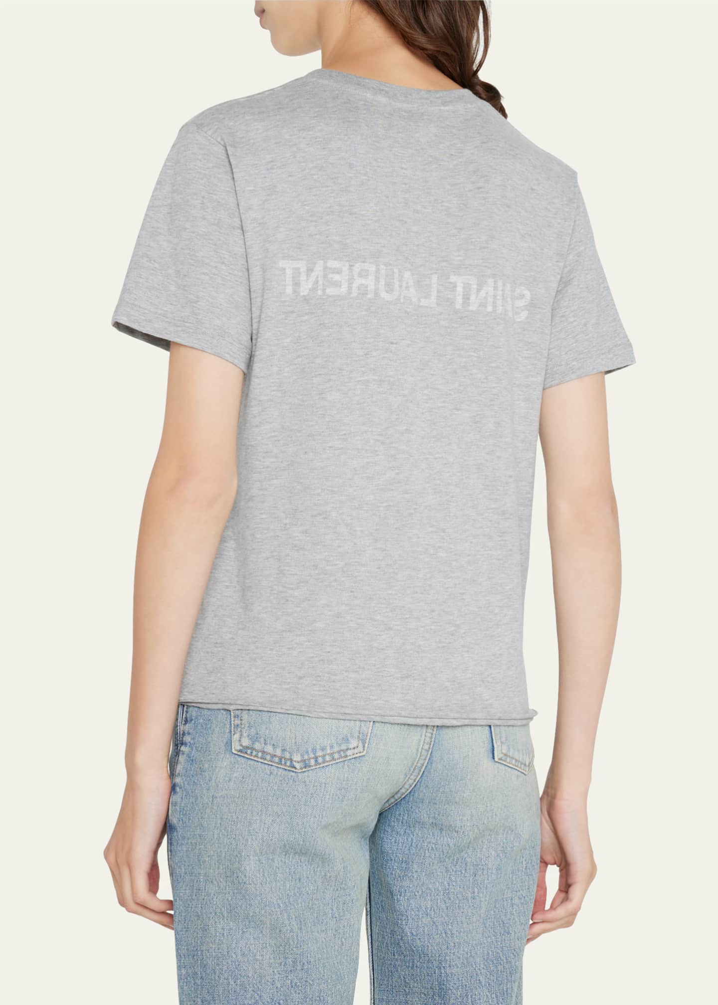 Yves saint laurent women's logo t shirt clearance