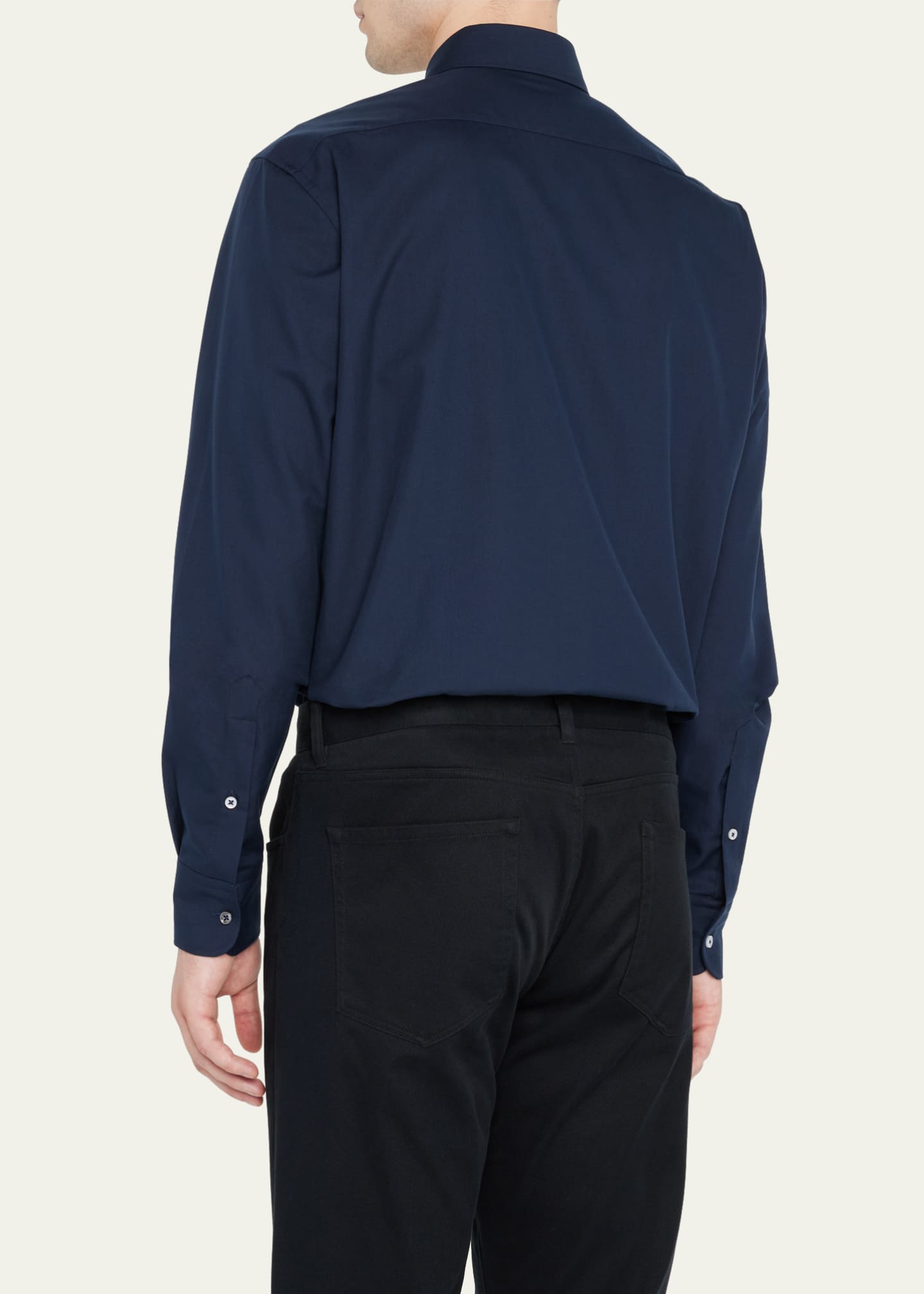 Bergdorf Goodman Men's Sea Island Solid Sport Shirt Image 3 of 5