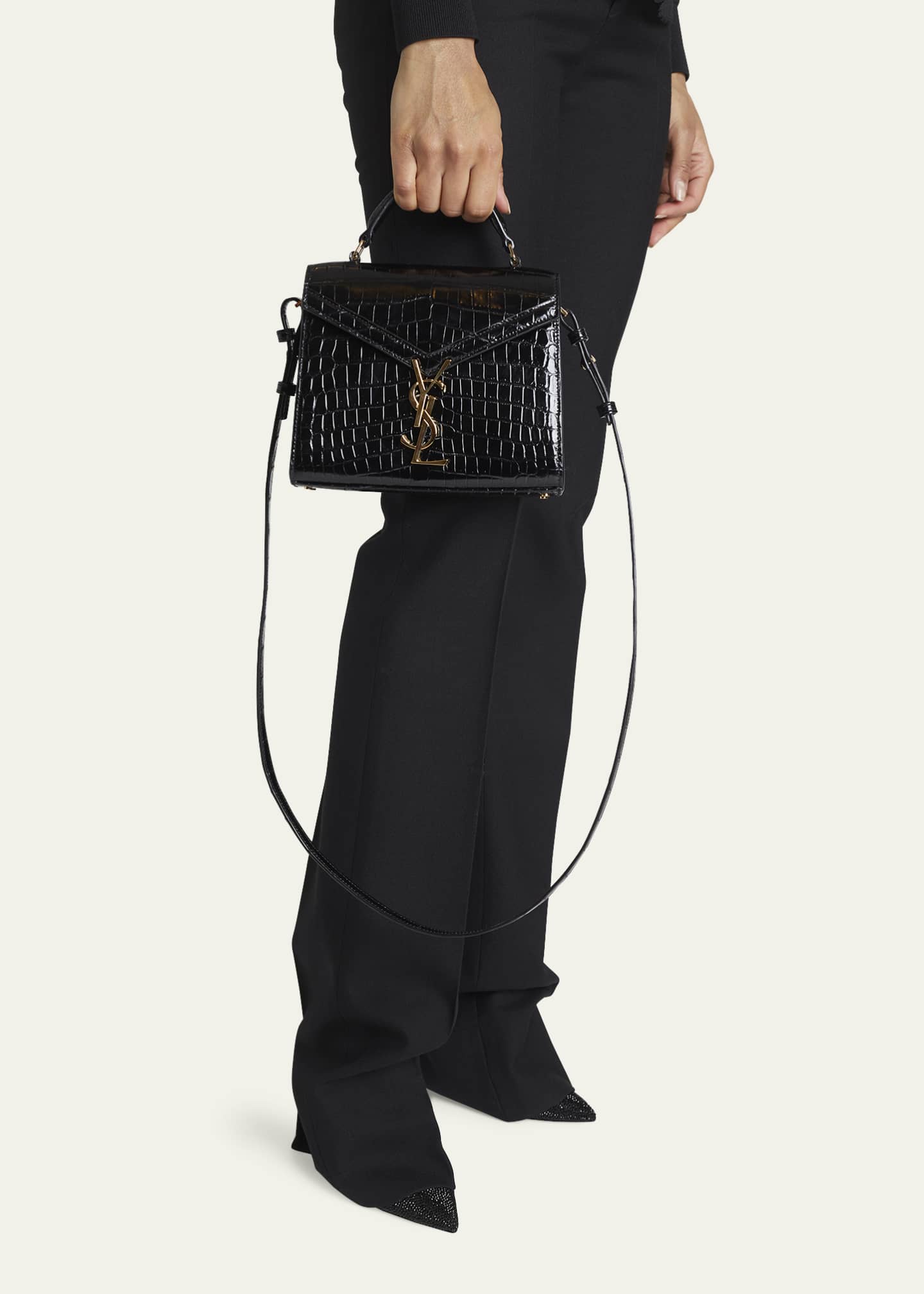 Saint Laurent Cassandra Mini YSL Alligator TopHandle Bag Bergdorf