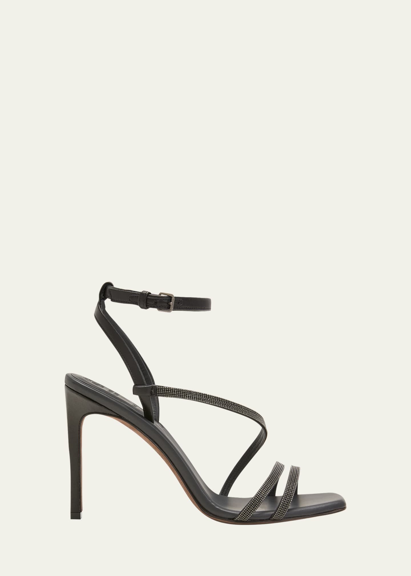 Brunello Cucinelli Monili Leather Ankle-Strap Sandals - Bergdorf Goodman