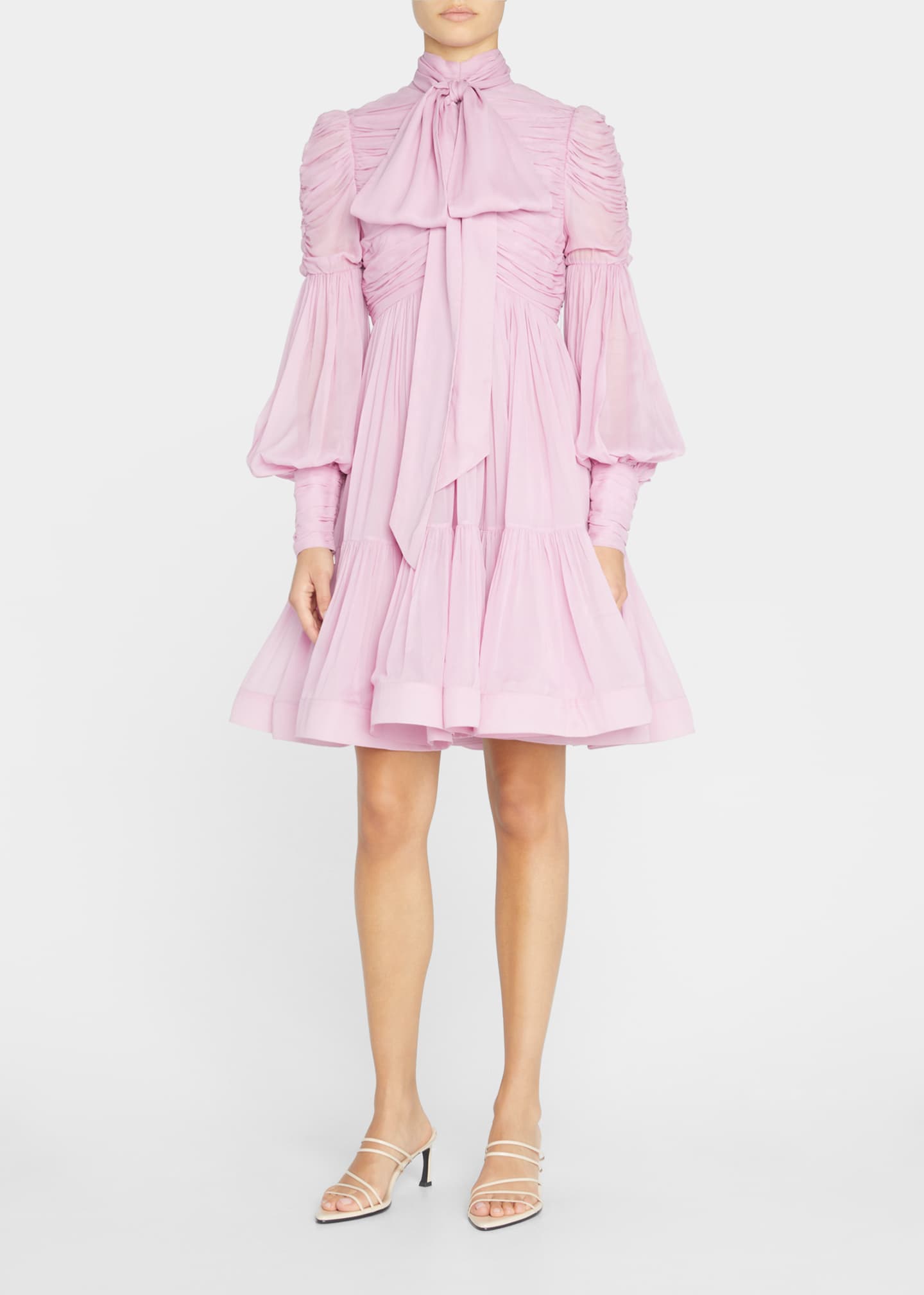 Zimmermann Celestial Ruched Belted Mini Dress - Bergdorf Goodman