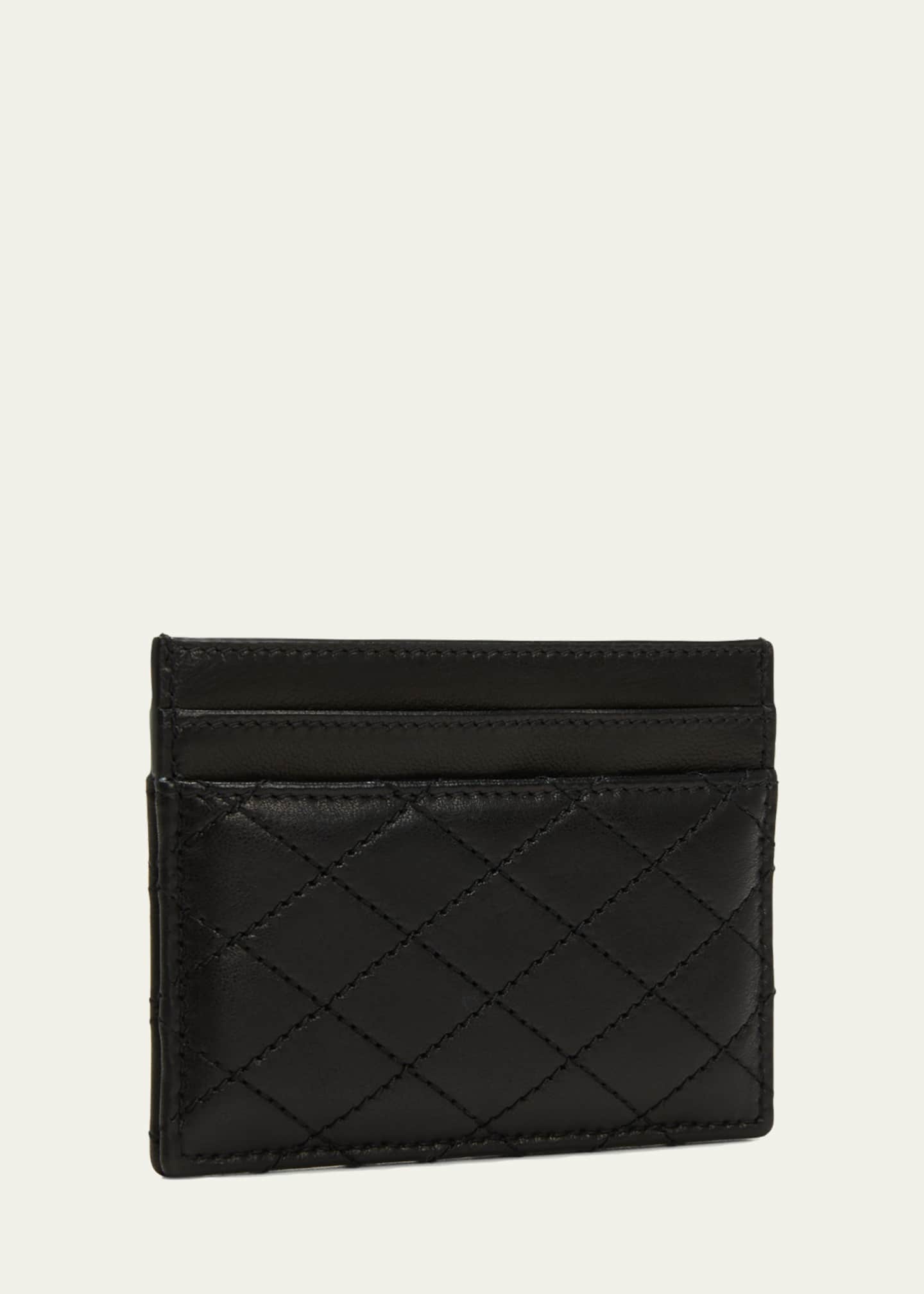 gaby flap card case in quilted lambskin