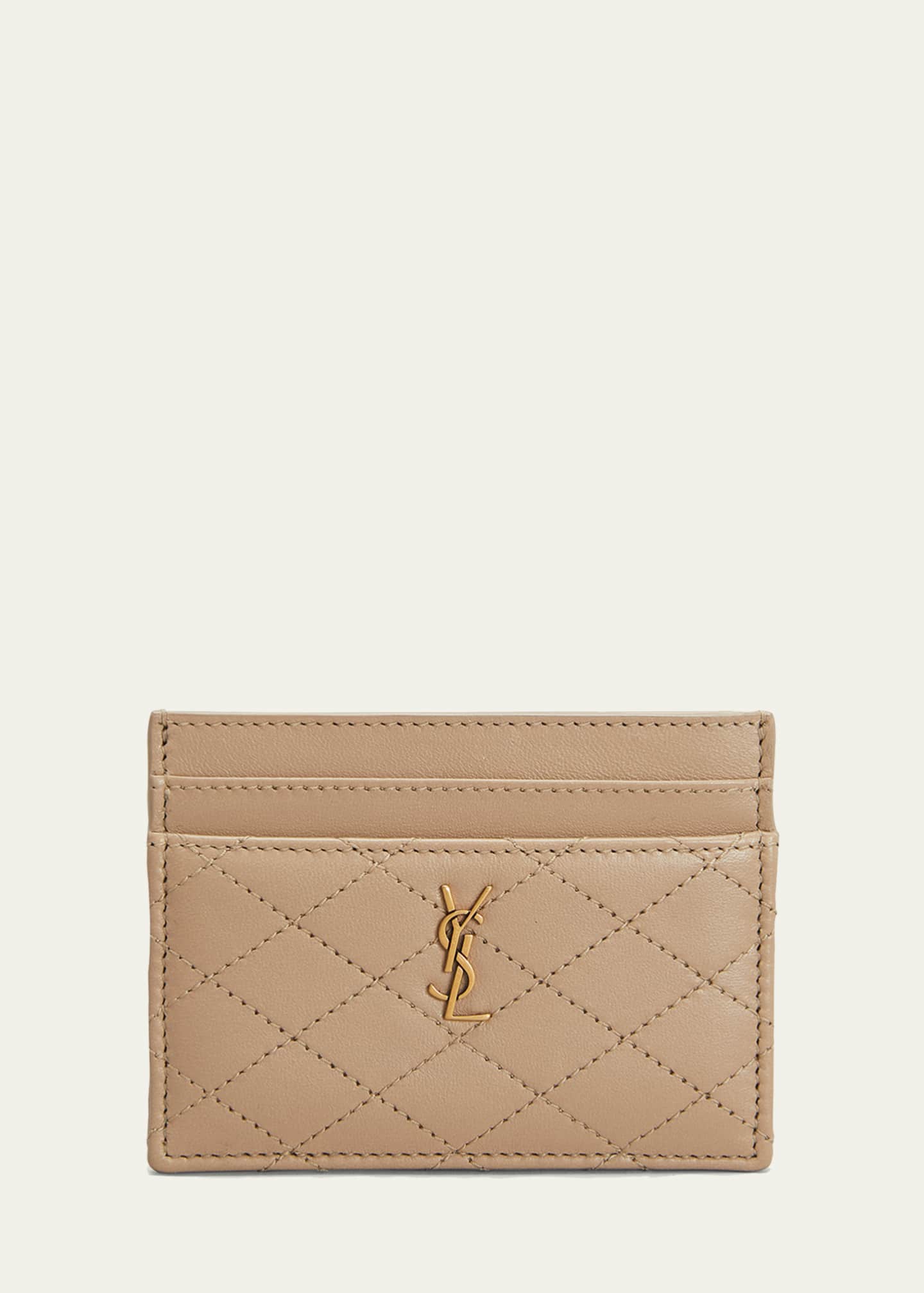 Saint Laurent Gaby YSL Card Case in Quilted Leather Bergdorf Goodman