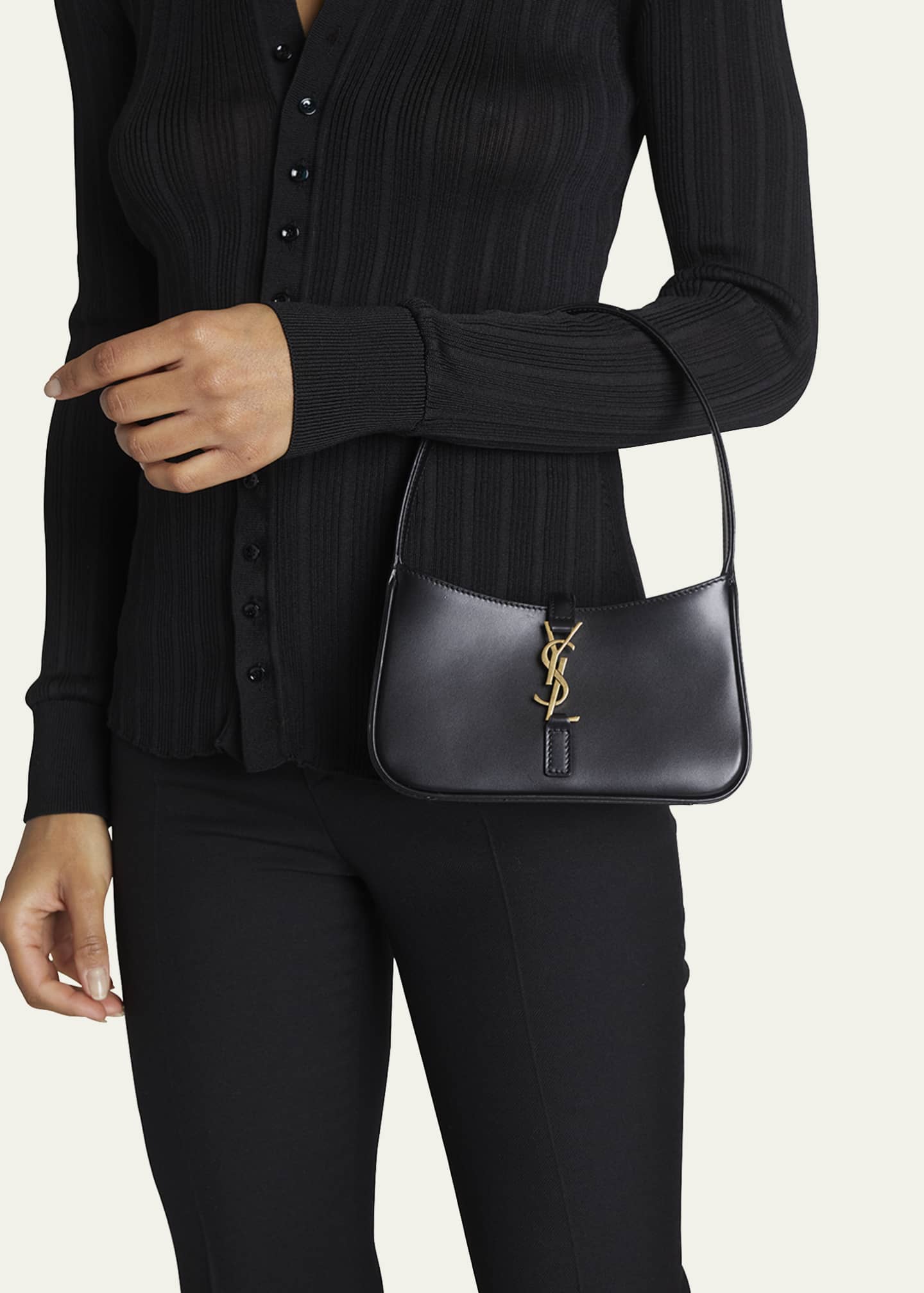 Saint Laurent Le 5 A 7 Micro Calfskin Hobo Bag - Bergdorf Goodman