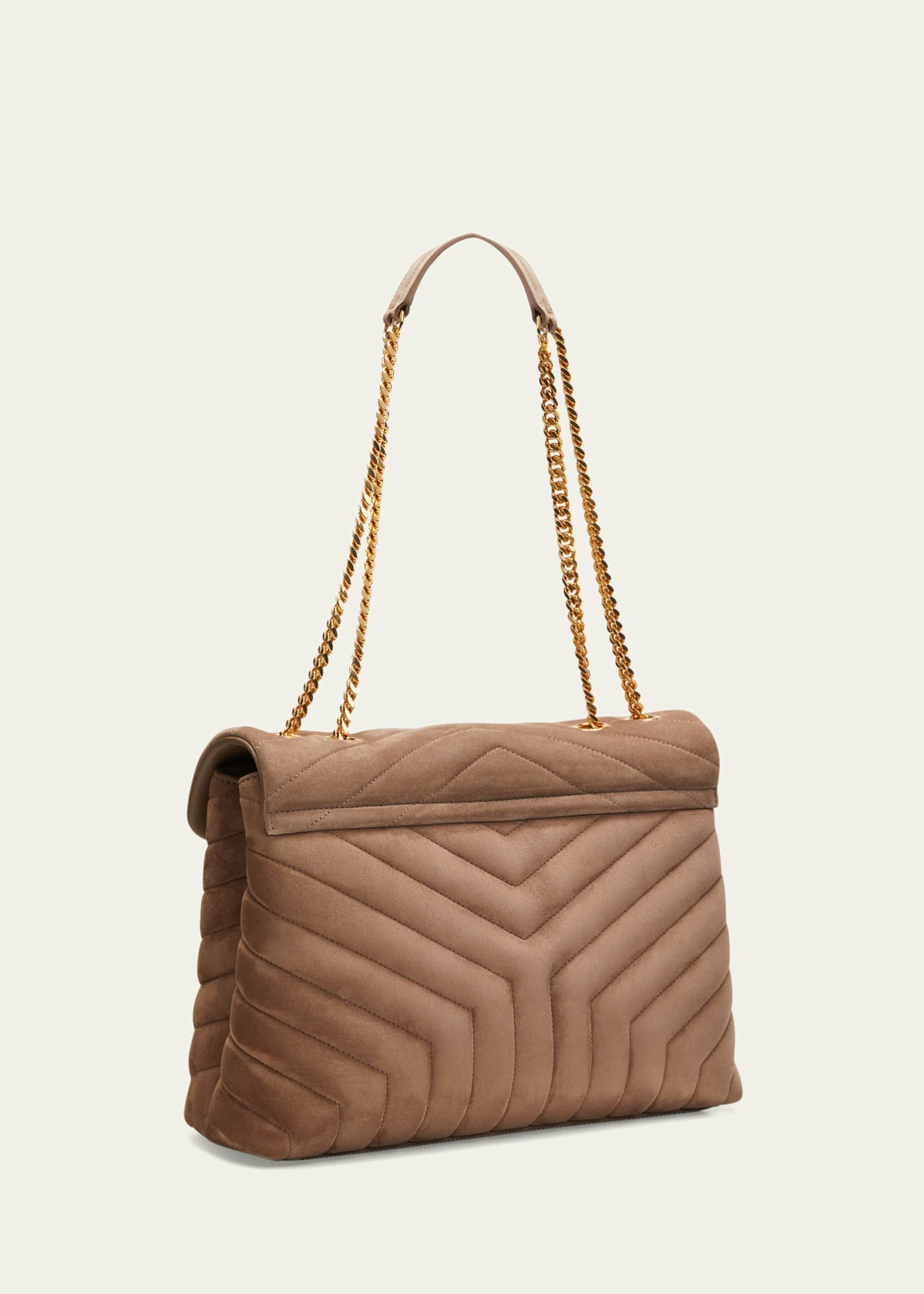 Saint Laurent Loulou Medium YSL Quilted Suede Shoulder Bag - Bergdorf  Goodman