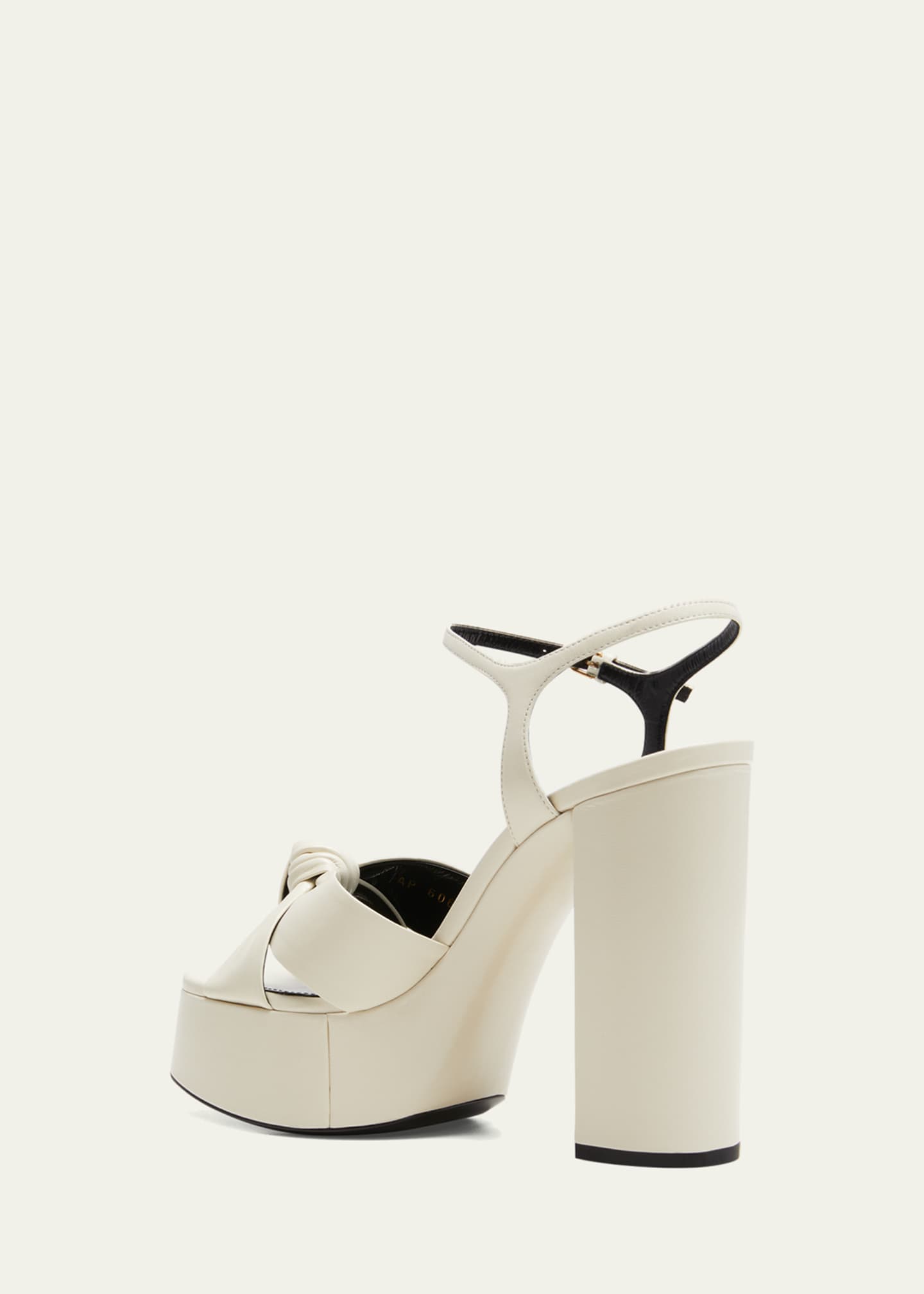 Saint Laurent Bianca Knotted Ankle-Strap Platform Sandals Image 4 of 5