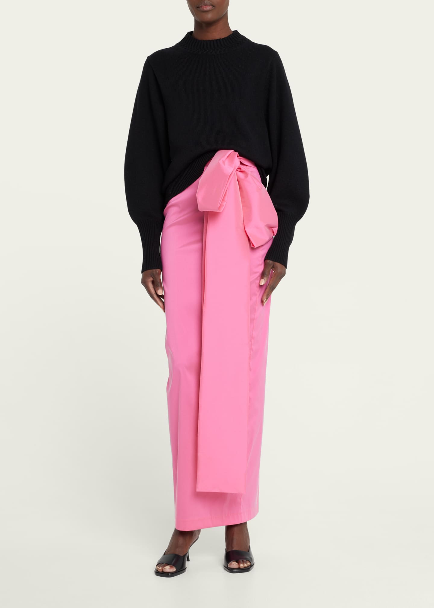 Taffeta maxi wrap skirt hotsell