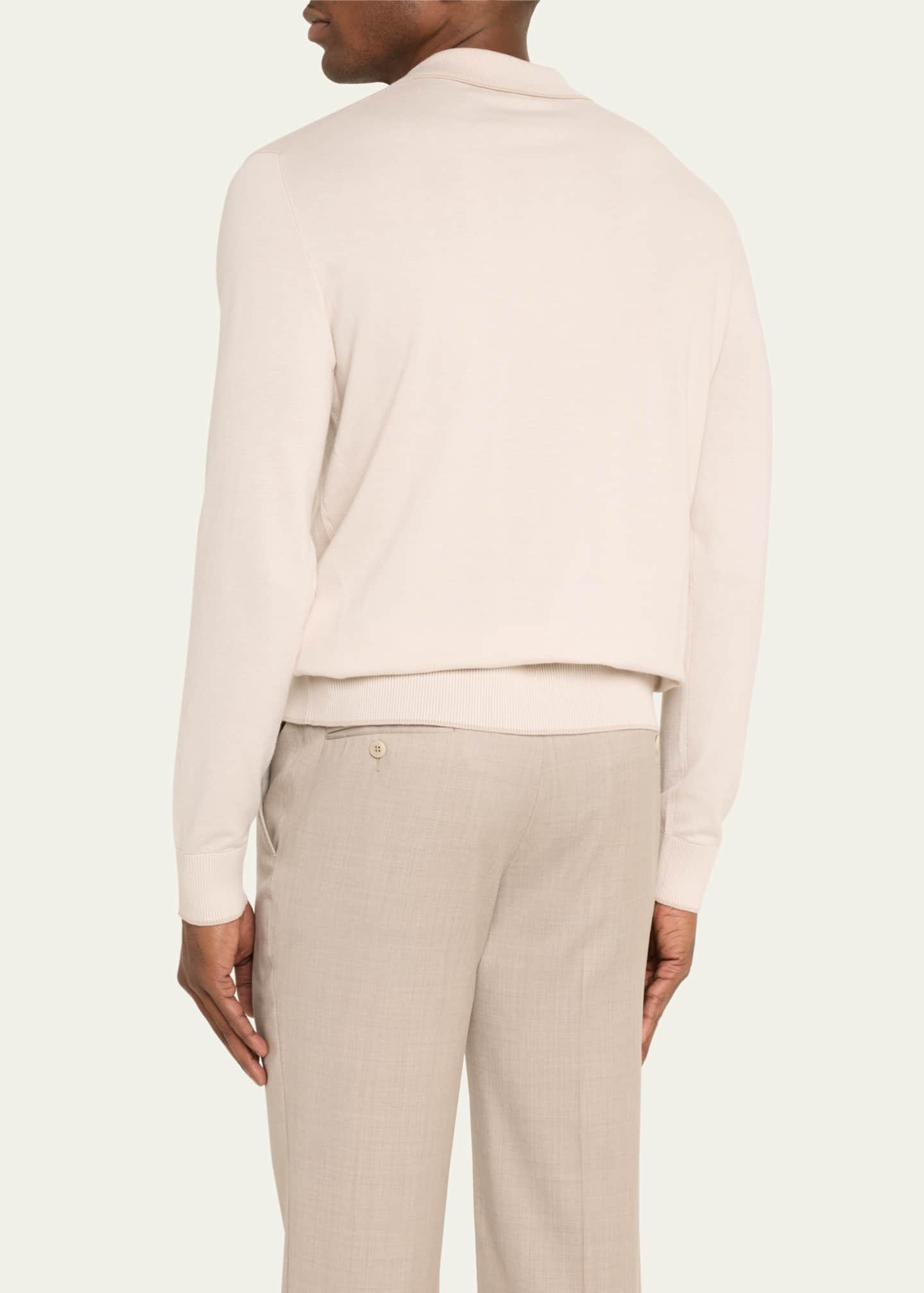 Brioni Men's Wool-Silk Polo Shirt Image 3 of 5
