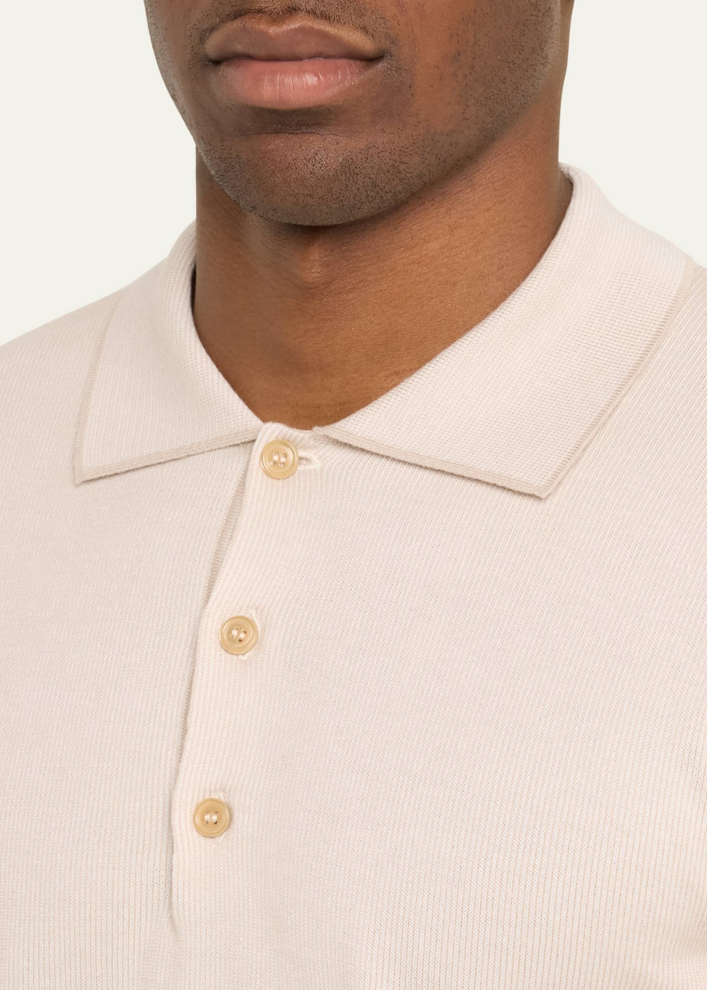 Brioni Men's Wool-Silk Polo Shirt Image 5 of 5