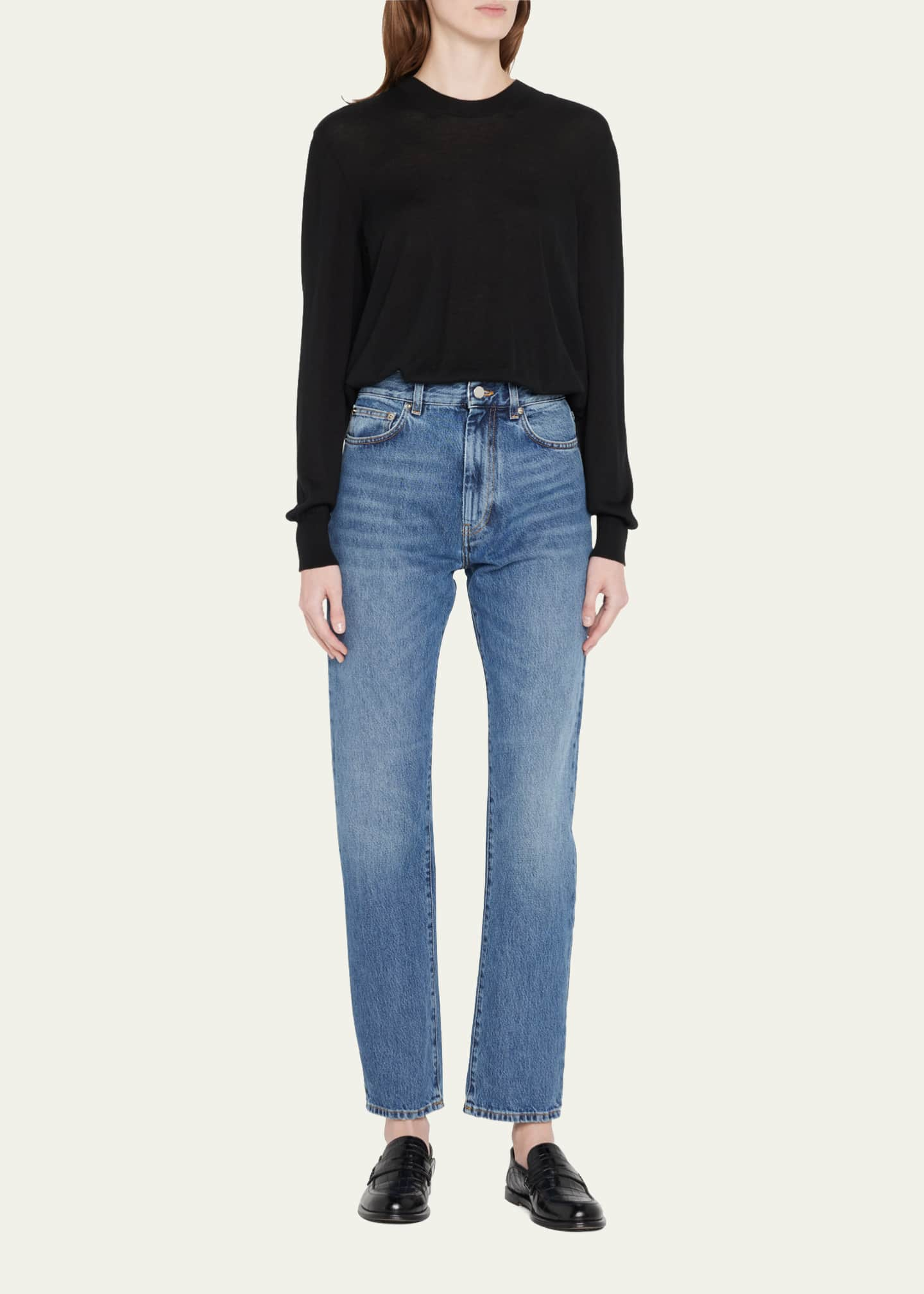 Loulou Studio Wular Straight-Leg Ankle Denim Pants - Bergdorf Goodman