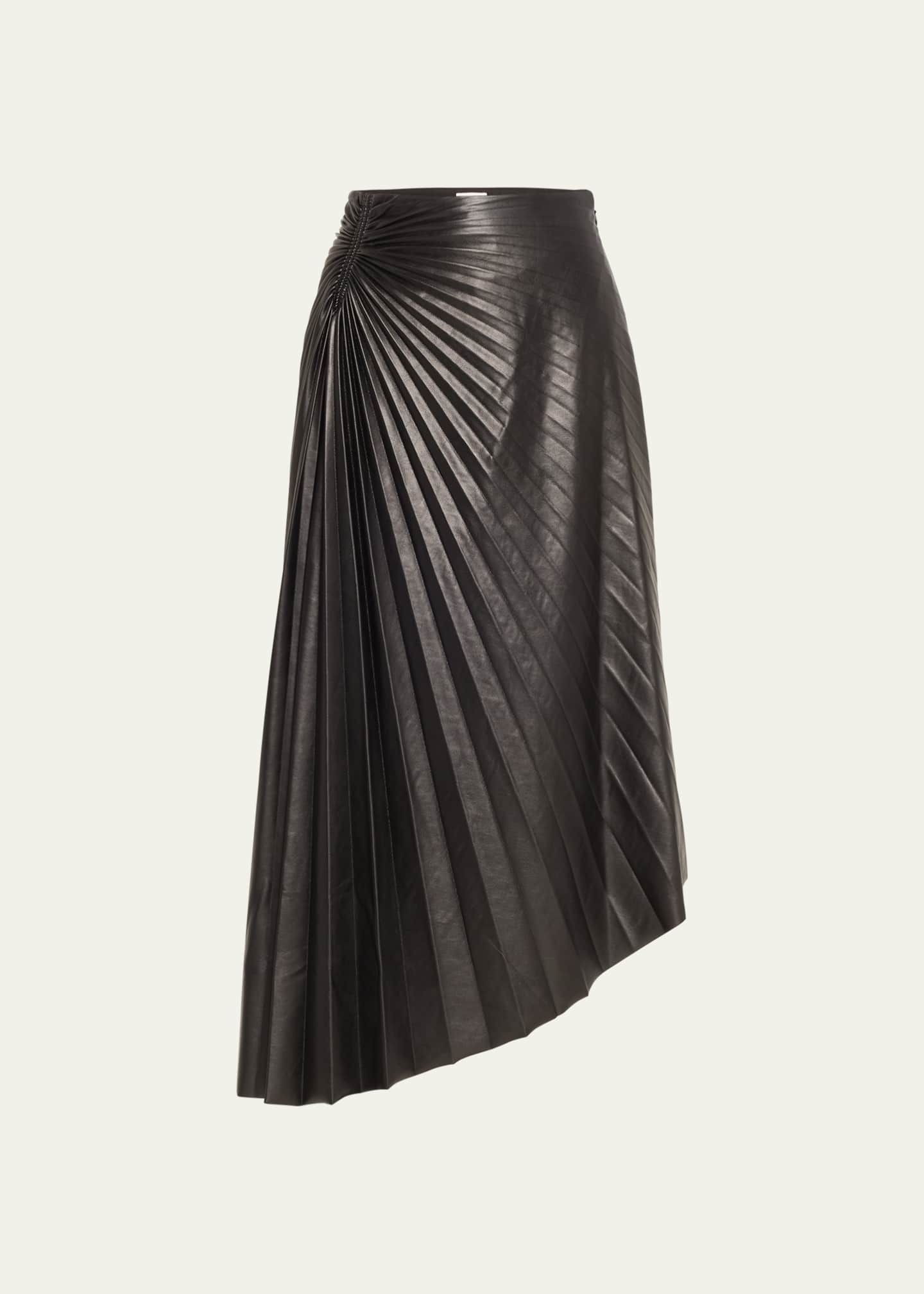 Leather pleated deals maxi skirt