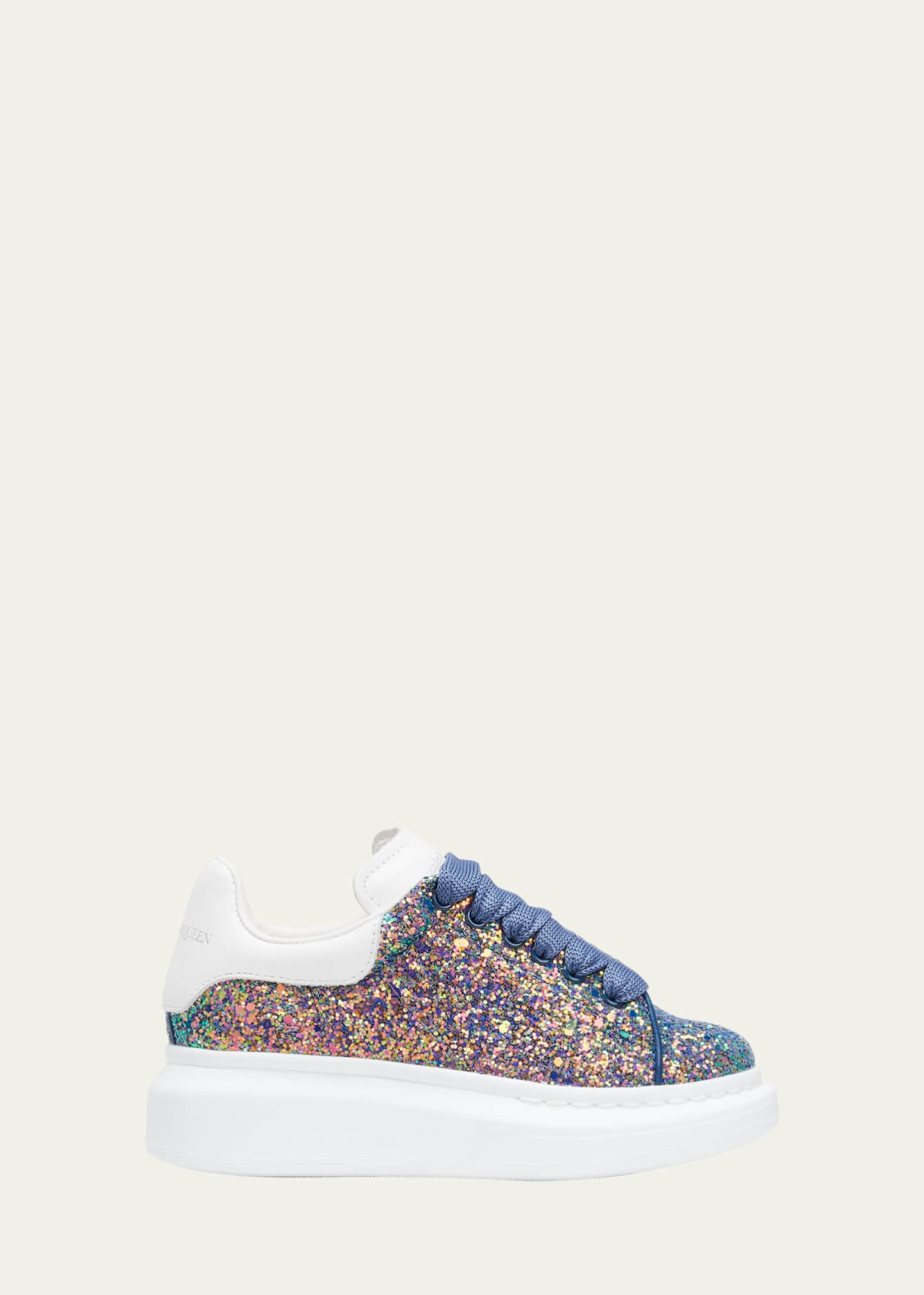 Shop Alexander McQueen Little Girl's Oversized Sparkle Sneakers