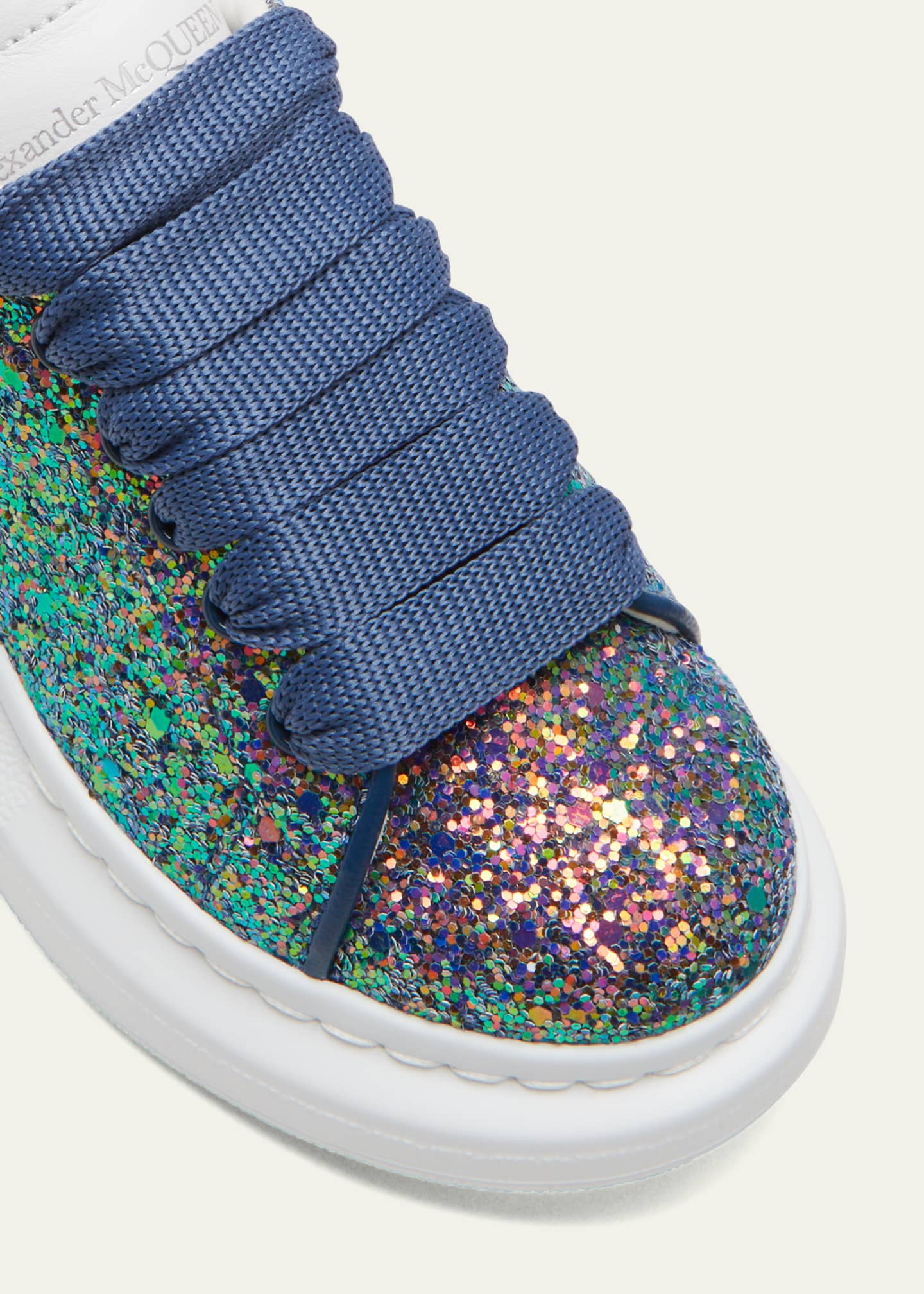 Alexander mcqueen blue glitter sneakers deals