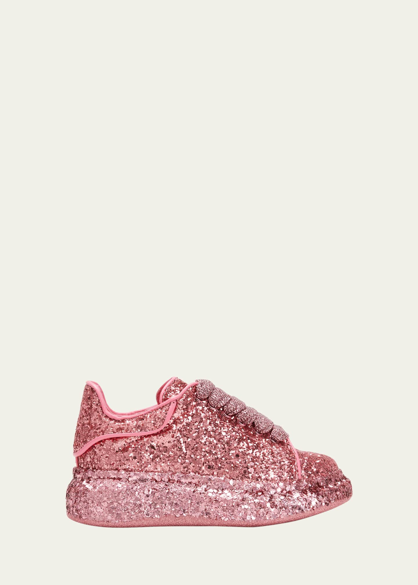 Shop Alexander McQueen Little Girl's Oversized Sparkle Sneakers